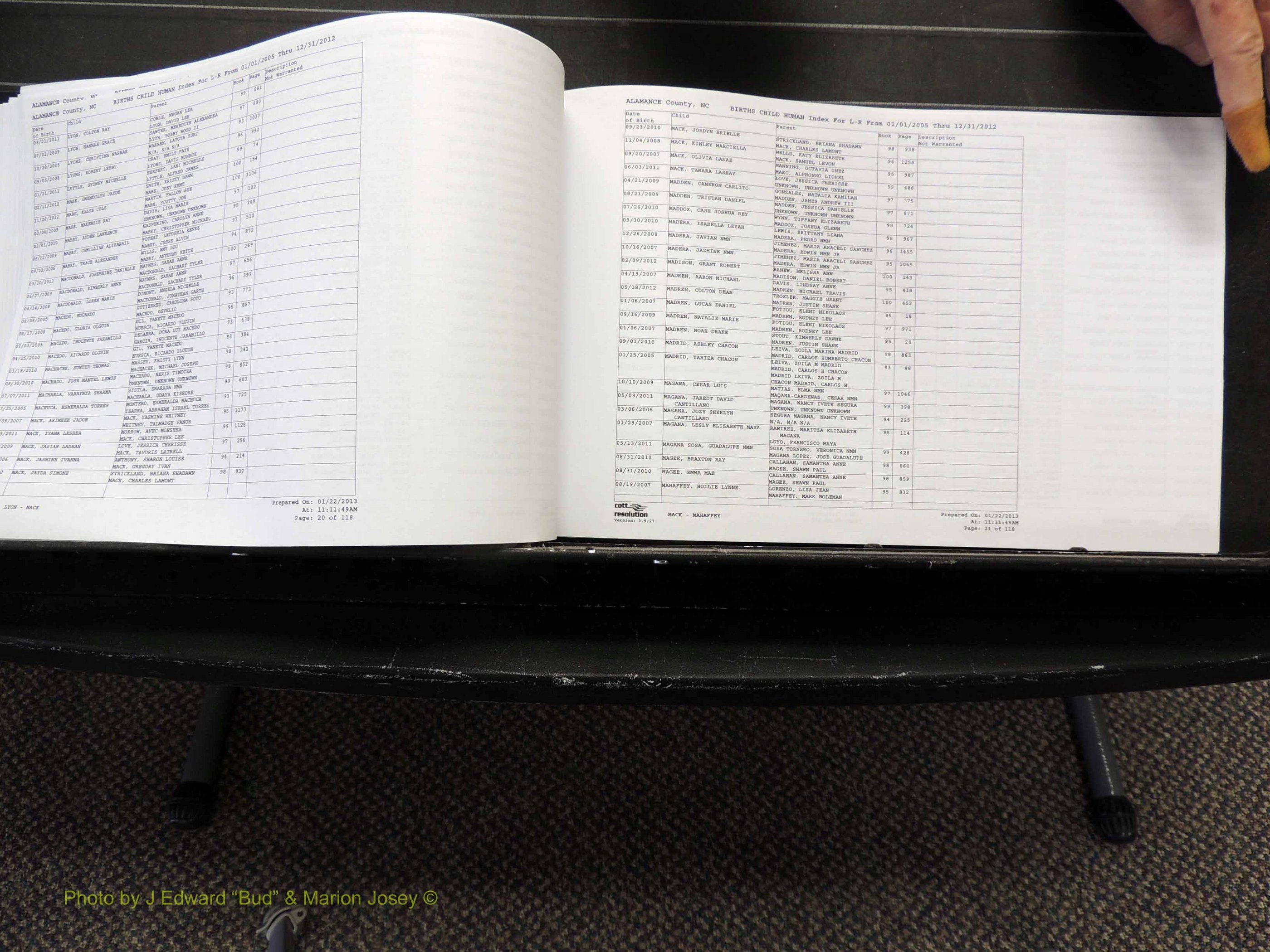 Alamance Co, NC, Births, A-Z, 2005-2012 (207).JPG