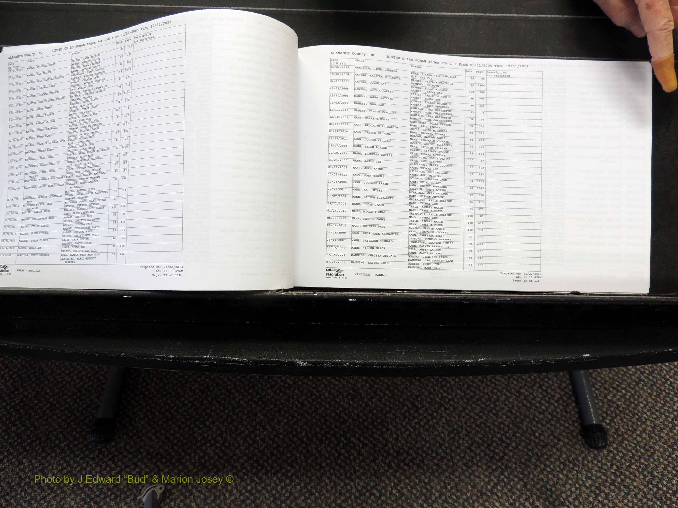 Alamance Co, NC, Births, A-Z, 2005-2012 (208).JPG