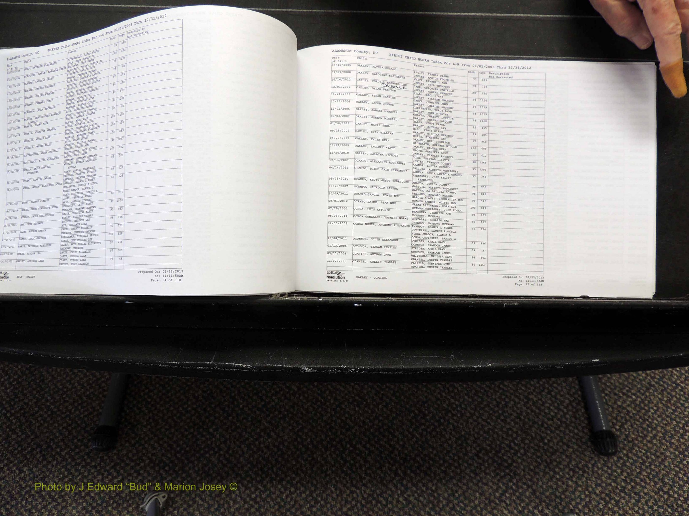 Alamance Co, NC, Births, A-Z, 2005-2012 (229).JPG