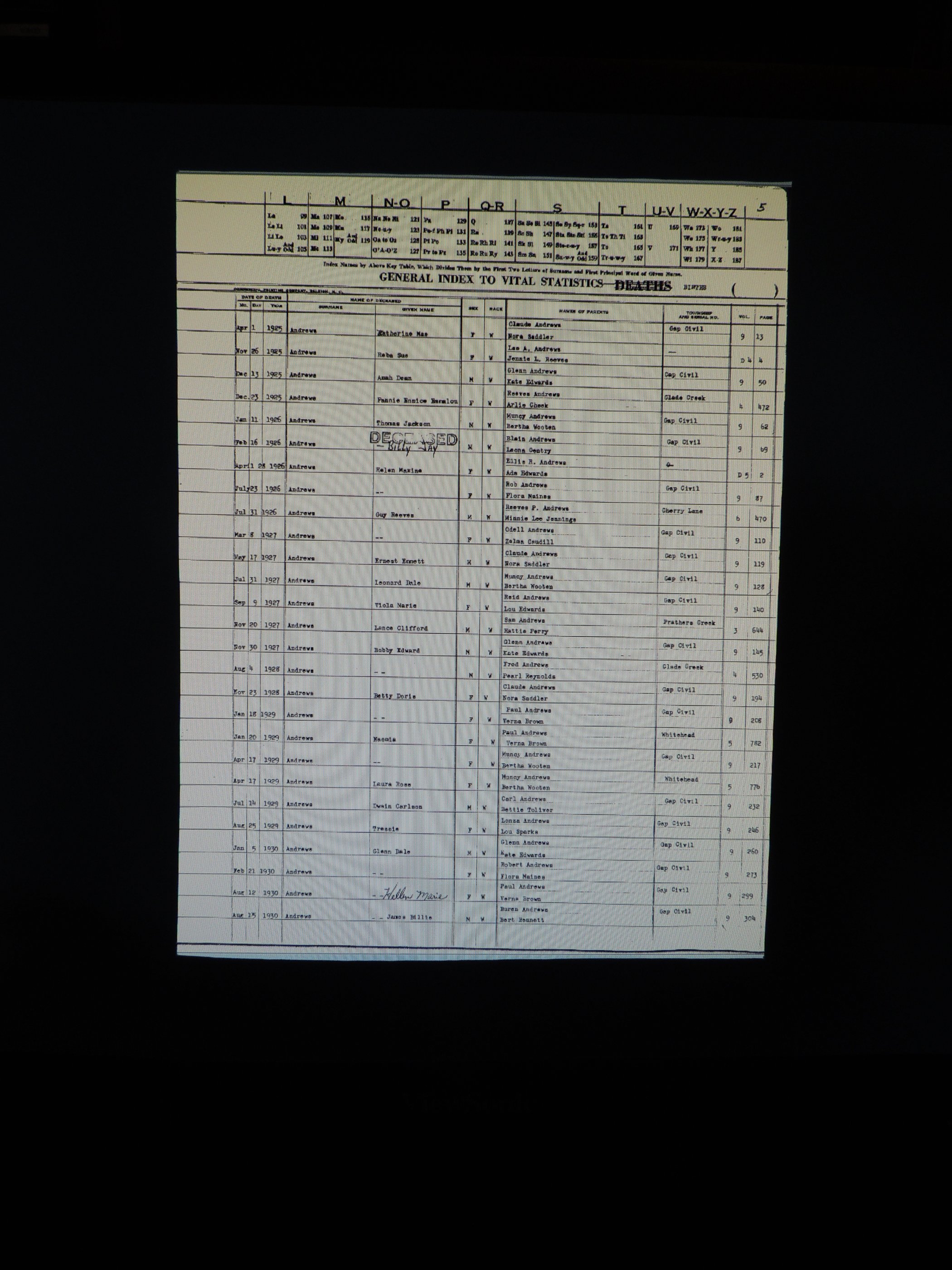 Alleghany Co, NC, Births 017.JPG