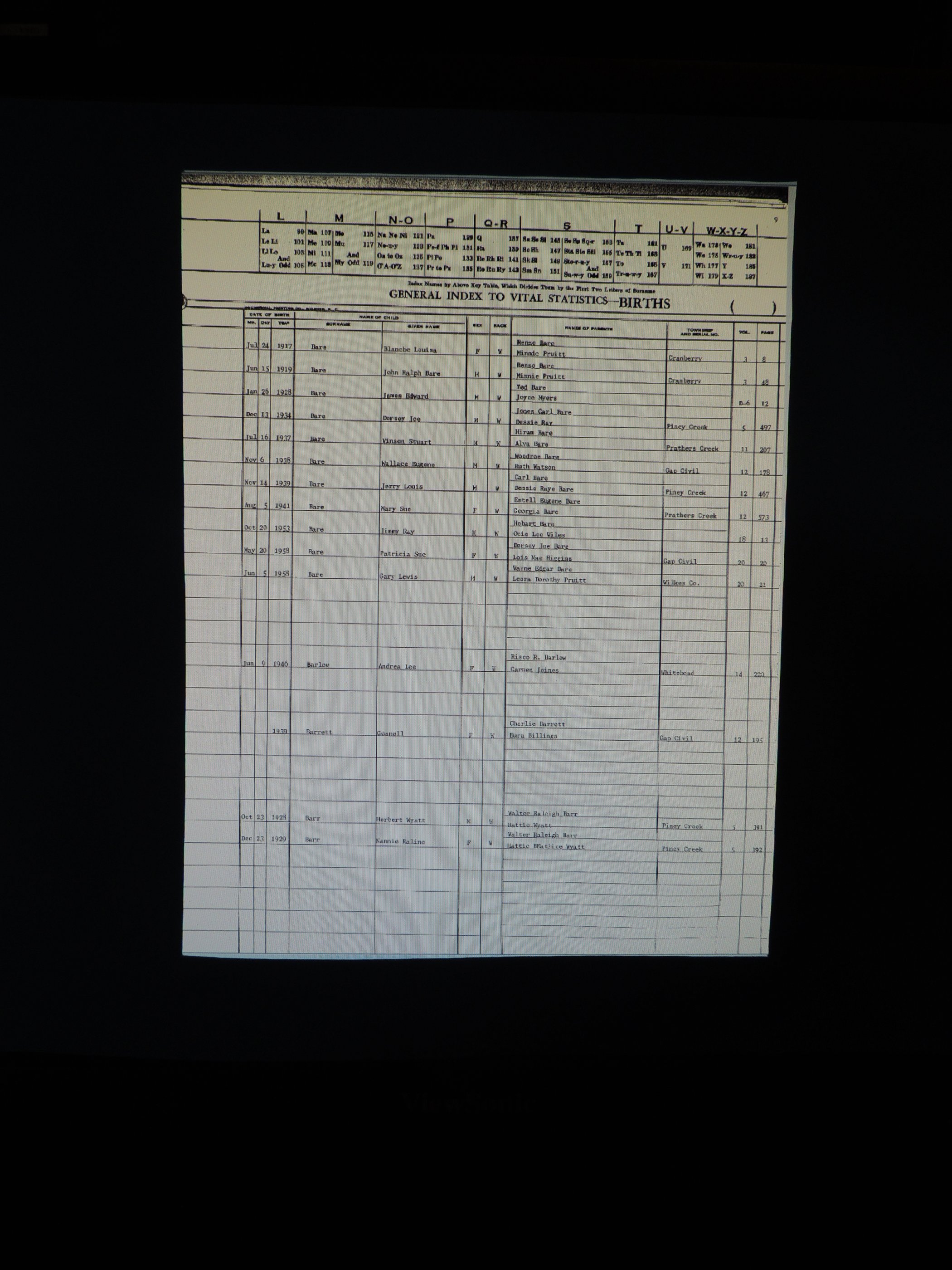 Alleghany Co, NC, Births 041.JPG