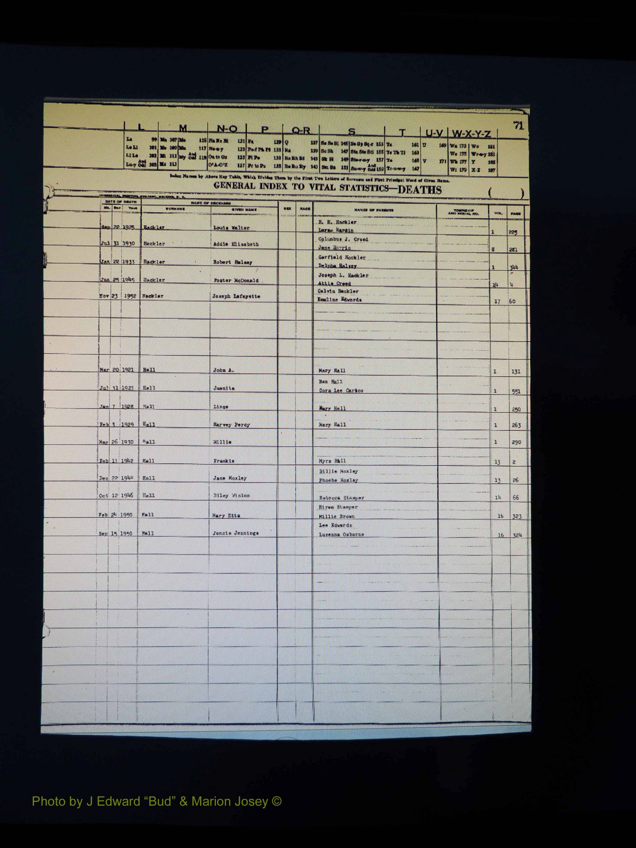 Alleghany Co, NC, Deaths Vol 1 094.JPG