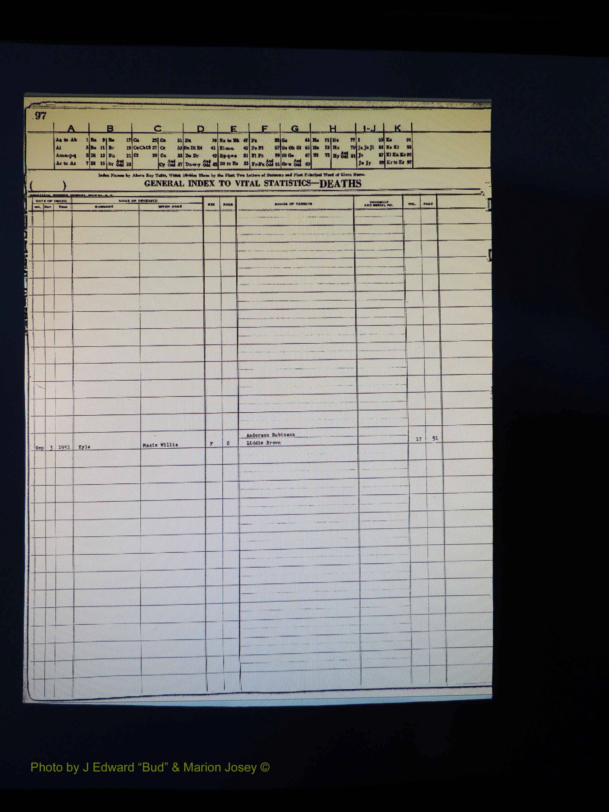 Alleghany Co, NC, Deaths Vol 1 128.JPG