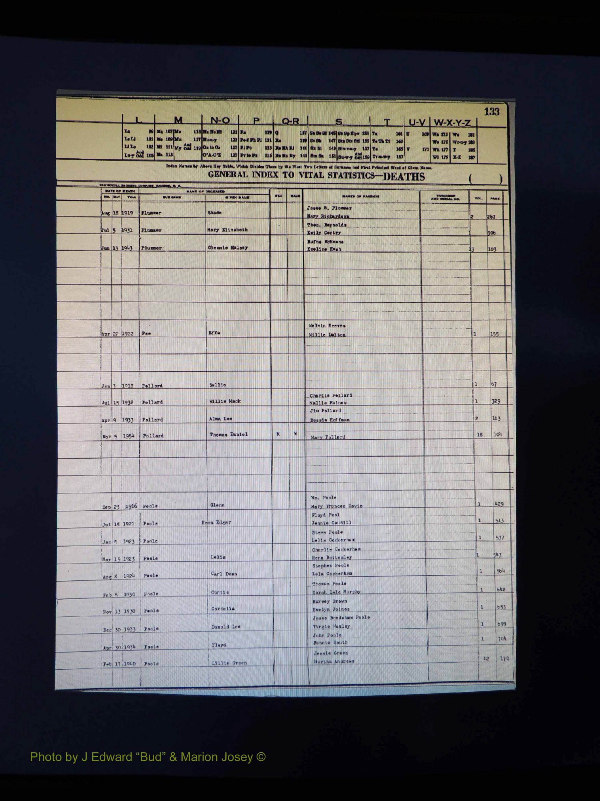 Alleghany Co, NC, Deaths Vol 1 170.JPG