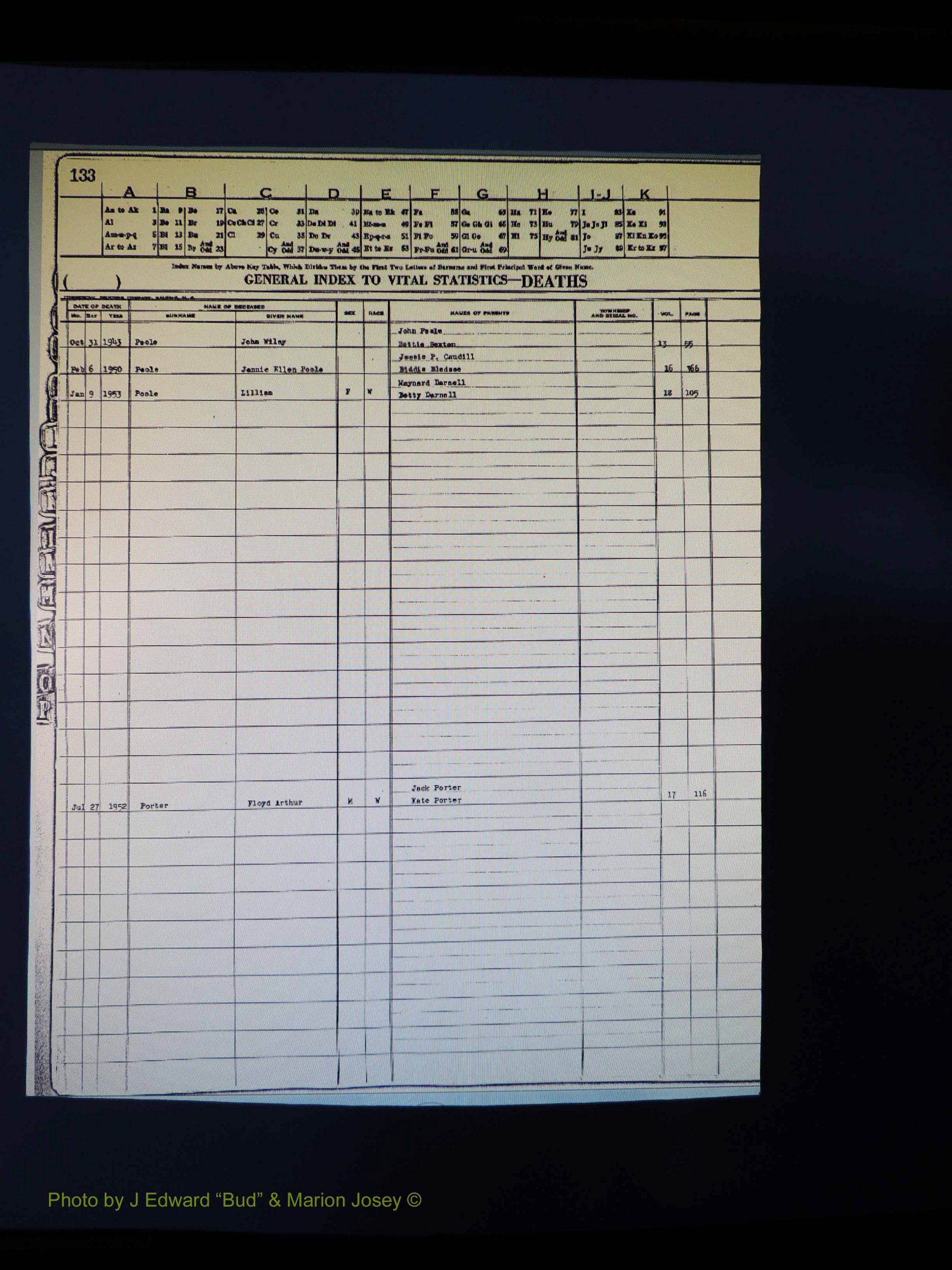Alleghany Co, NC, Deaths Vol 1 171.JPG