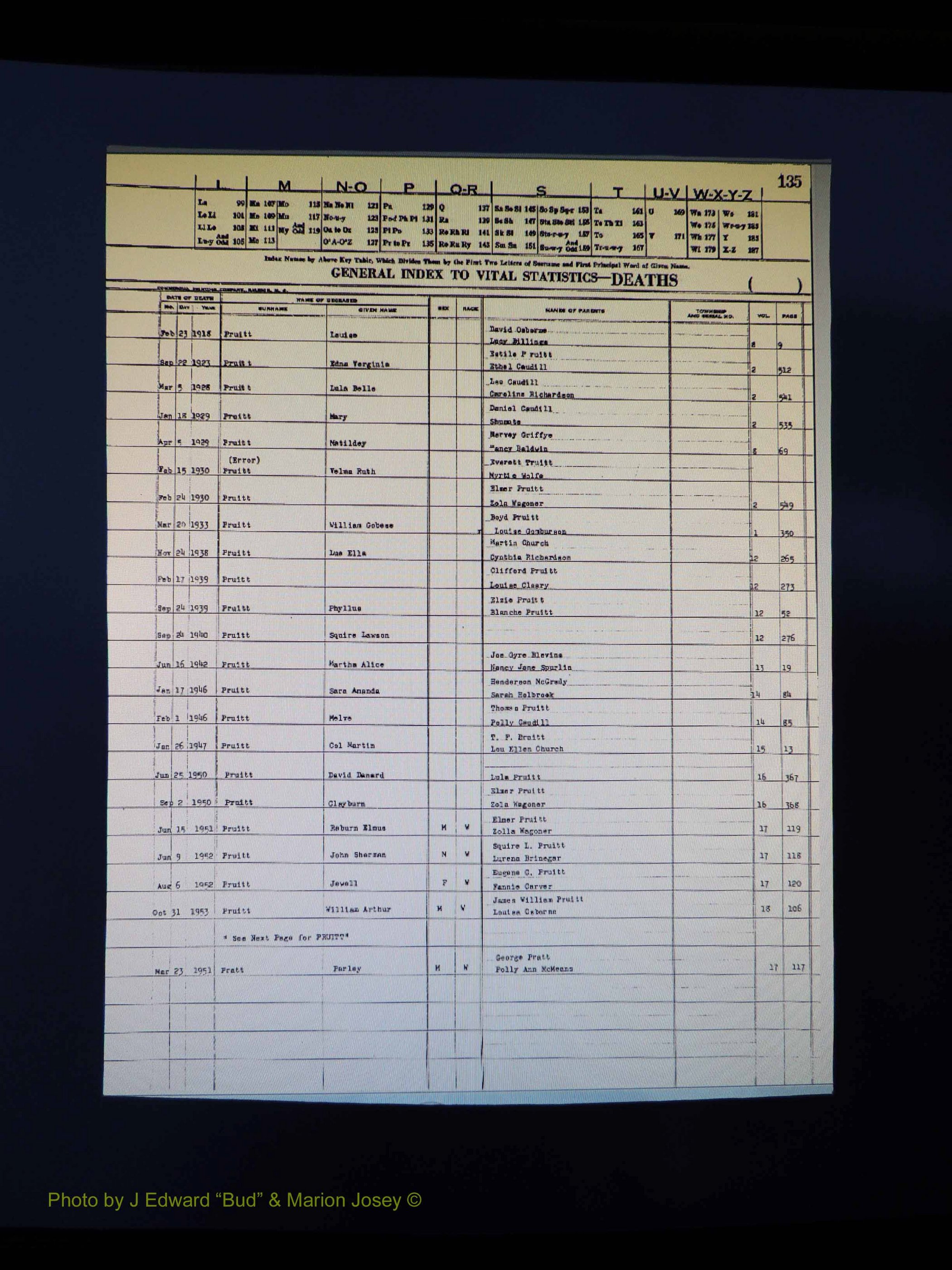 Alleghany Co, NC, Deaths Vol 1 172.JPG