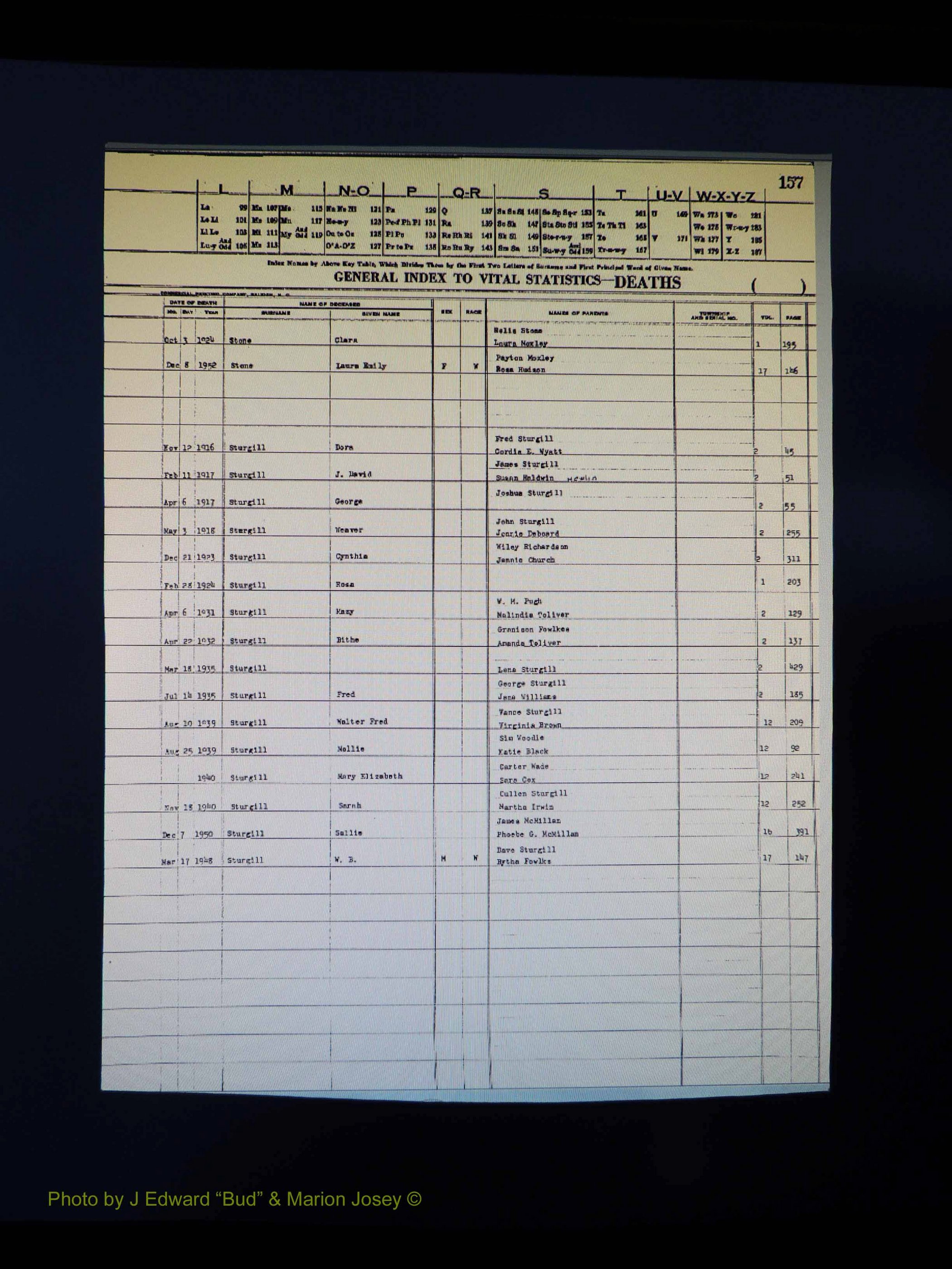 Alleghany Co, NC, Deaths Vol 1 225.JPG
