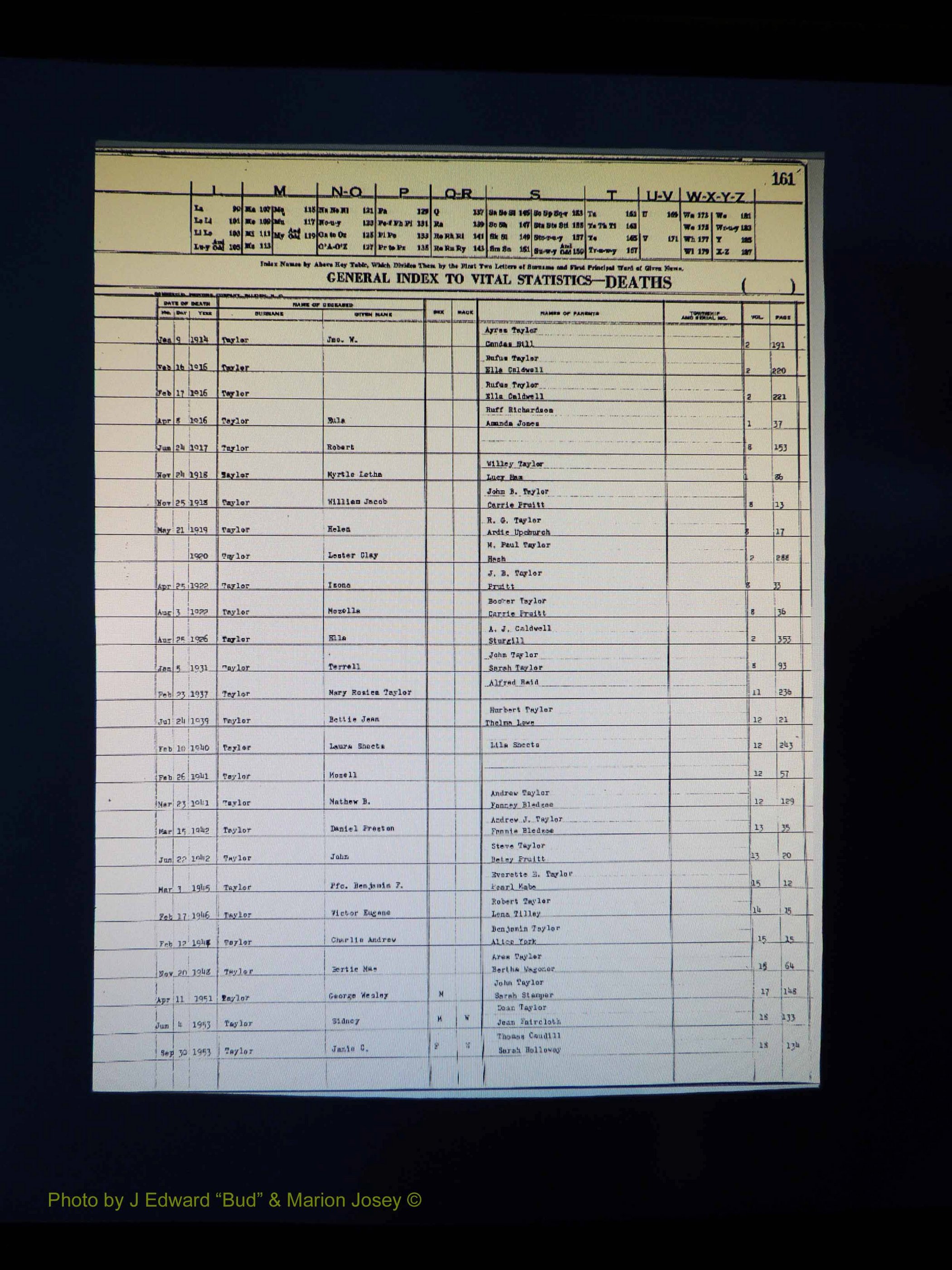 Alleghany Co, NC, Deaths Vol 1 227.JPG