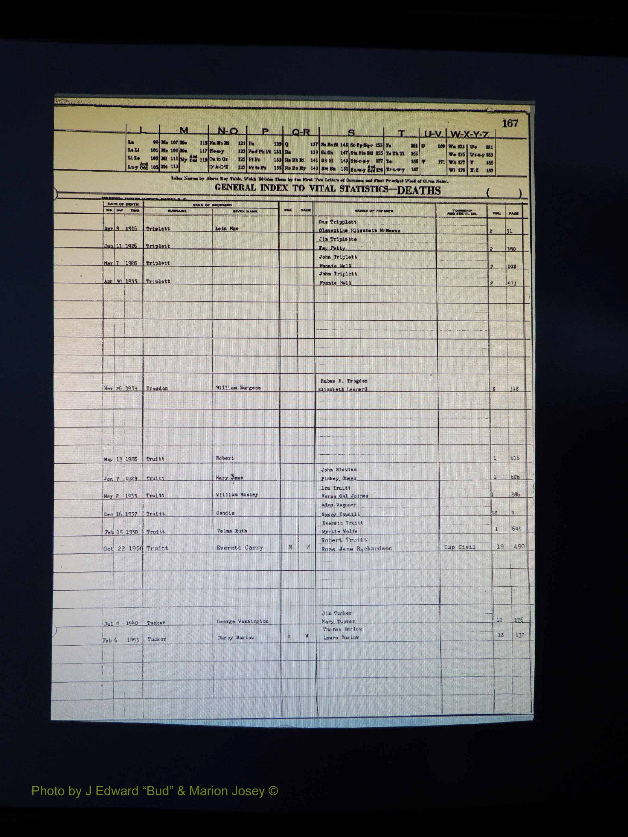 Alleghany Co, NC, Deaths Vol 1 234.JPG