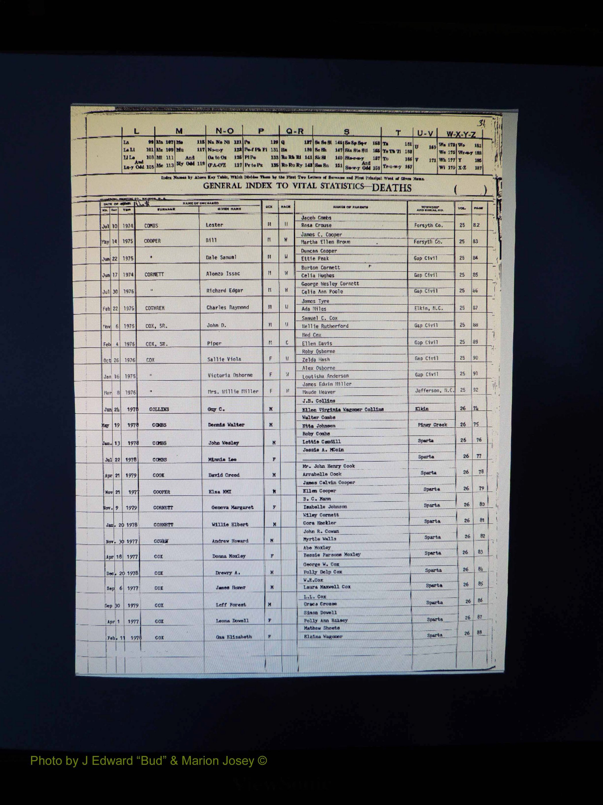 Alleghany Co, NC, Deaths, Vol 2 037.JPG