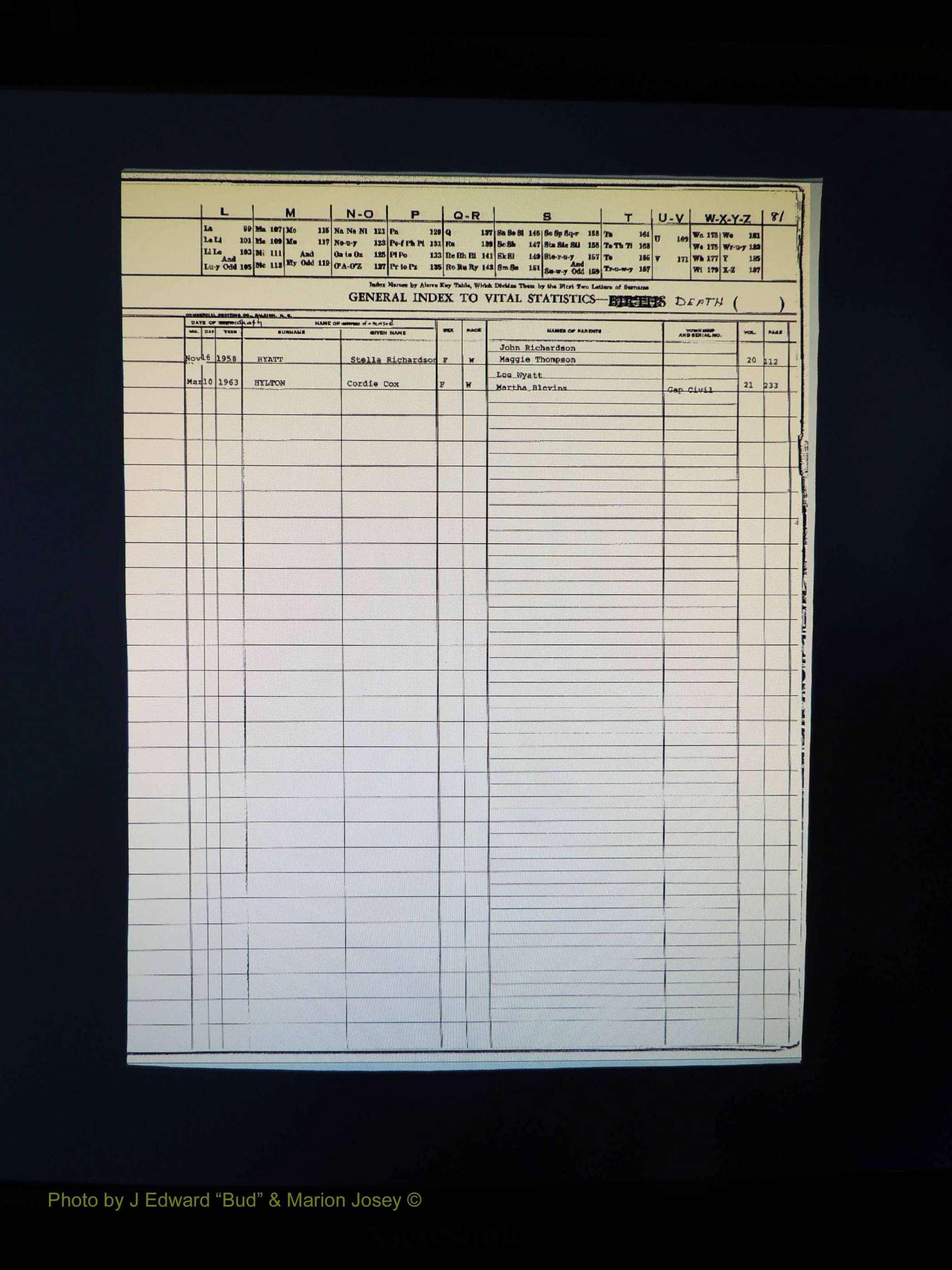 Alleghany Co, NC, Deaths, Vol 2 085.JPG