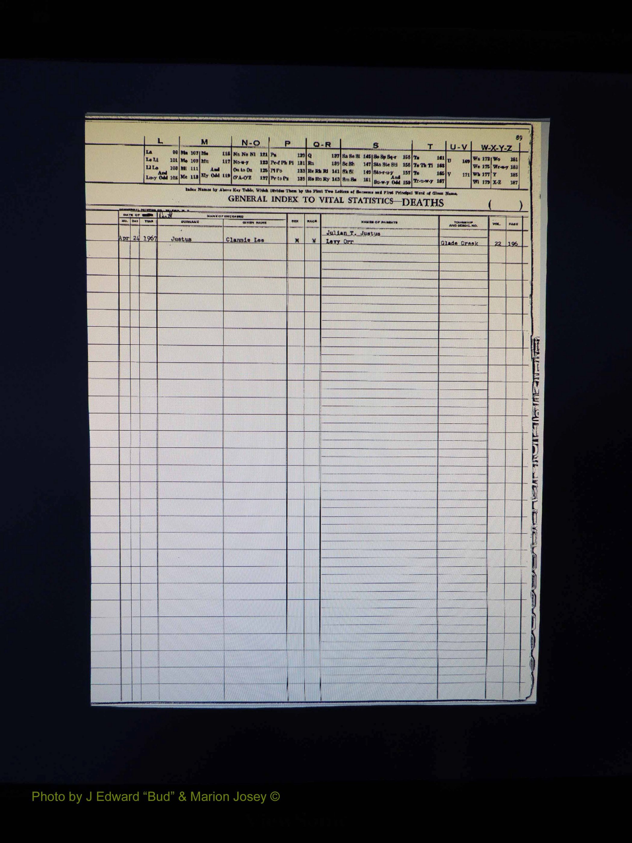 Alleghany Co, NC, Deaths, Vol 2 096.JPG