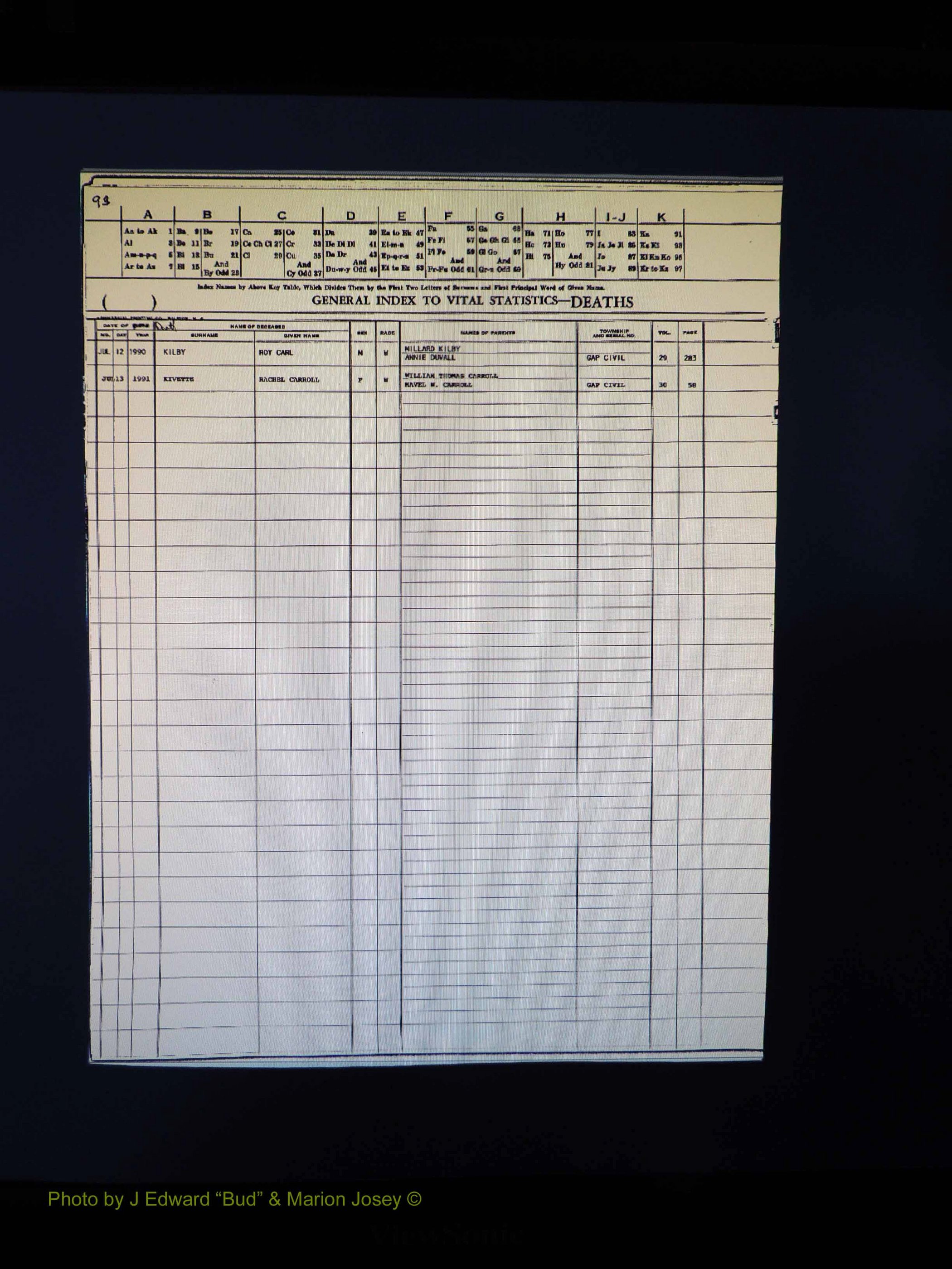 Alleghany Co, NC, Deaths, Vol 2 099.JPG