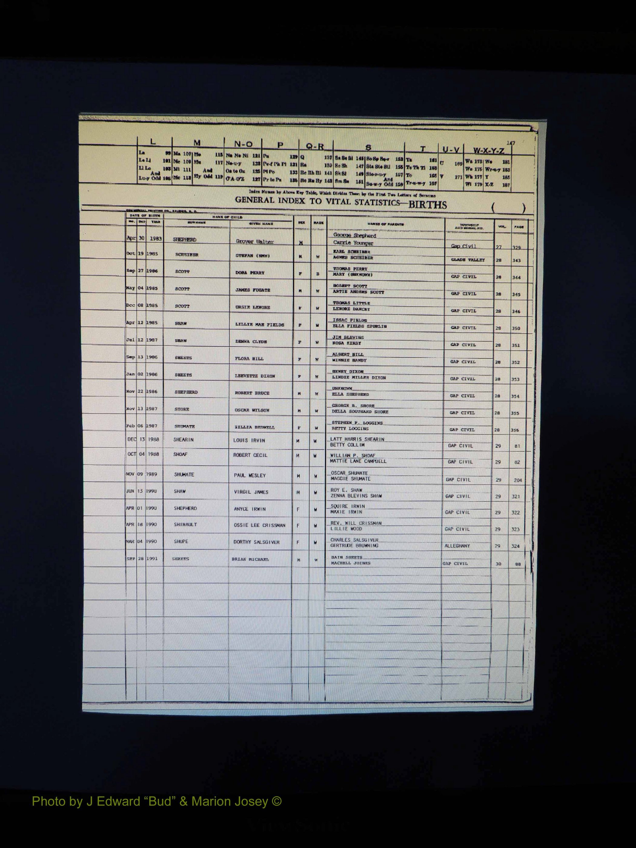 Alleghany Co, NC, Deaths, Vol 2 164.JPG