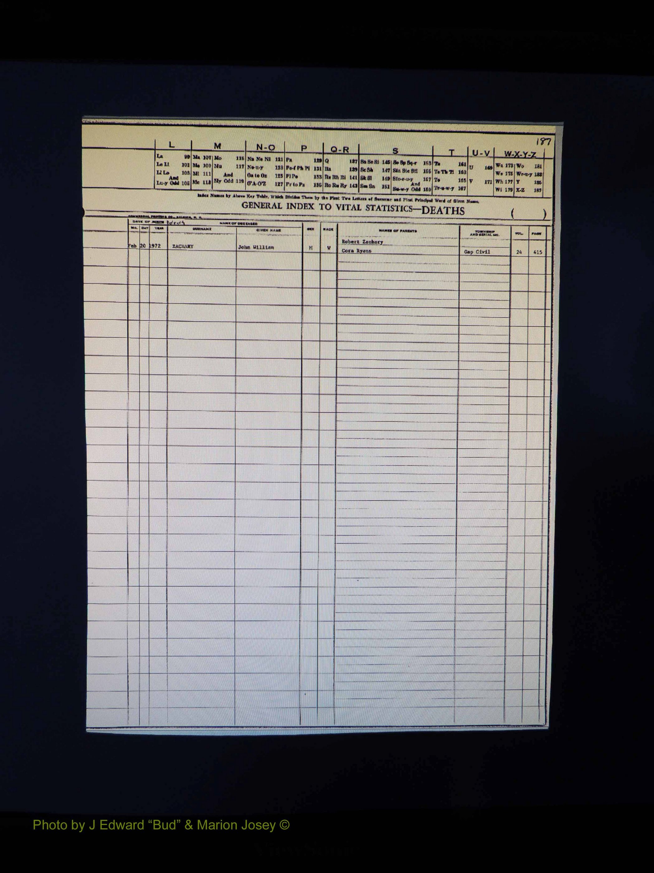 Alleghany Co, NC, Deaths, Vol 2 203.JPG