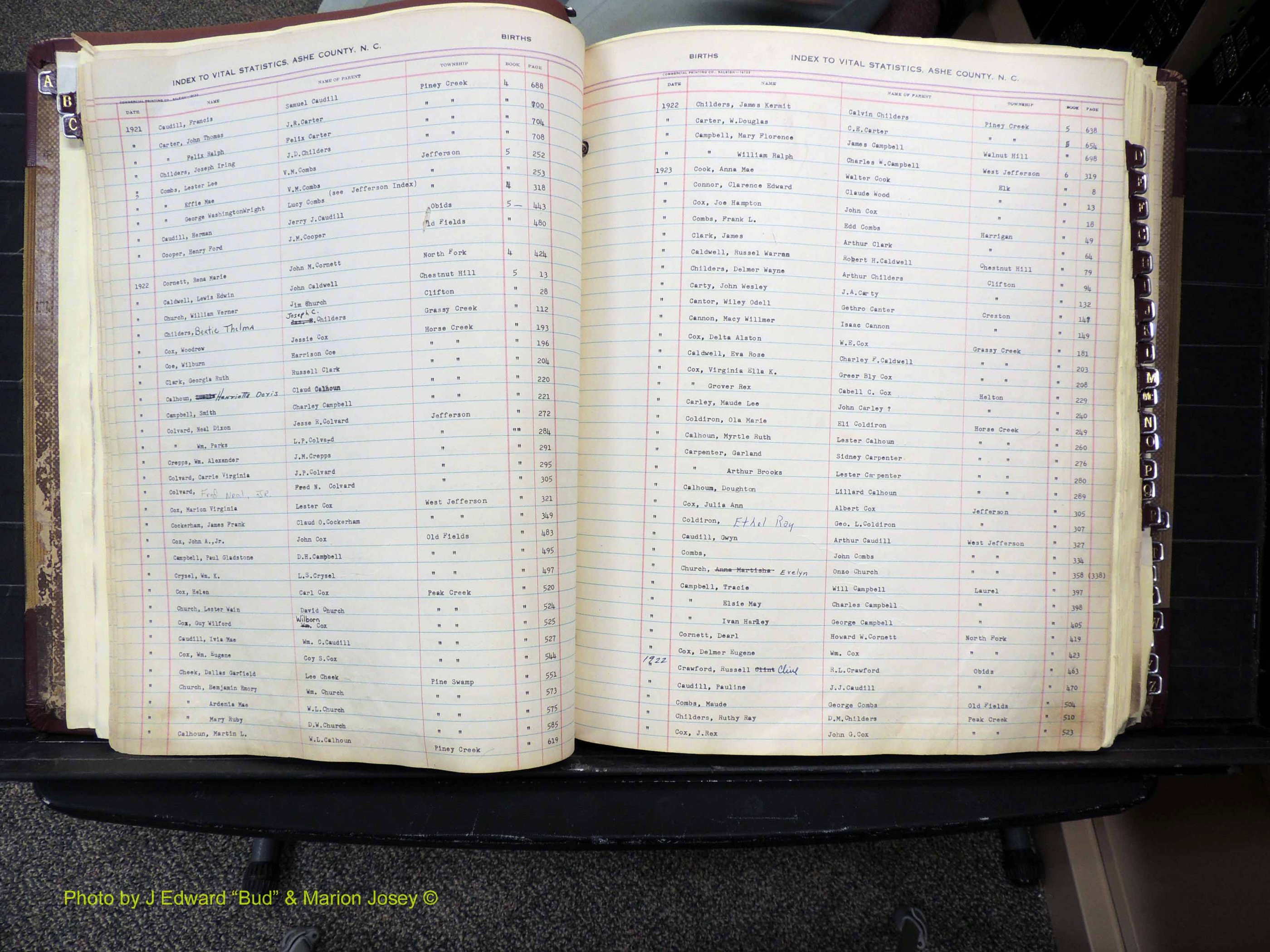 Ashe Co, NC, Births, 1913-1946 (143).JPG