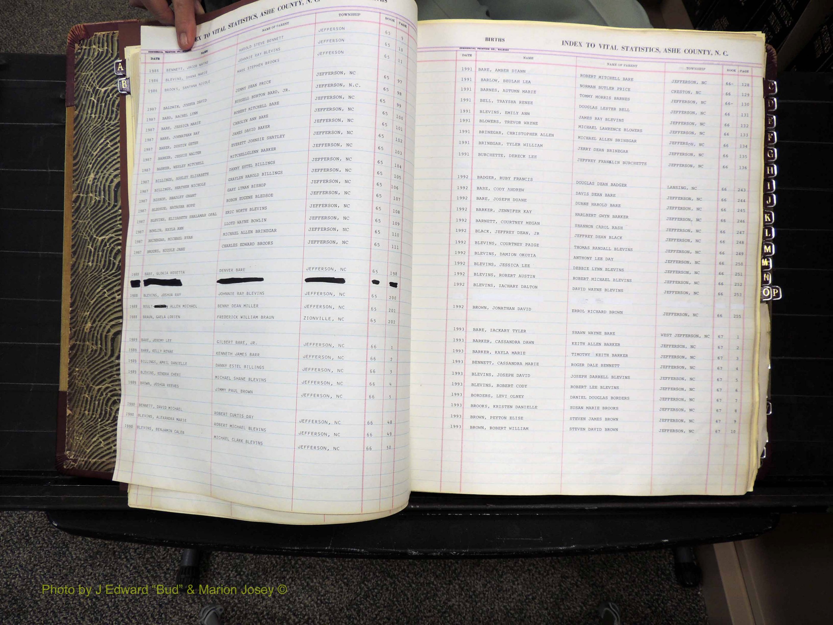 Ashe Co, NC, Births, 1947-1997 (129).JPG