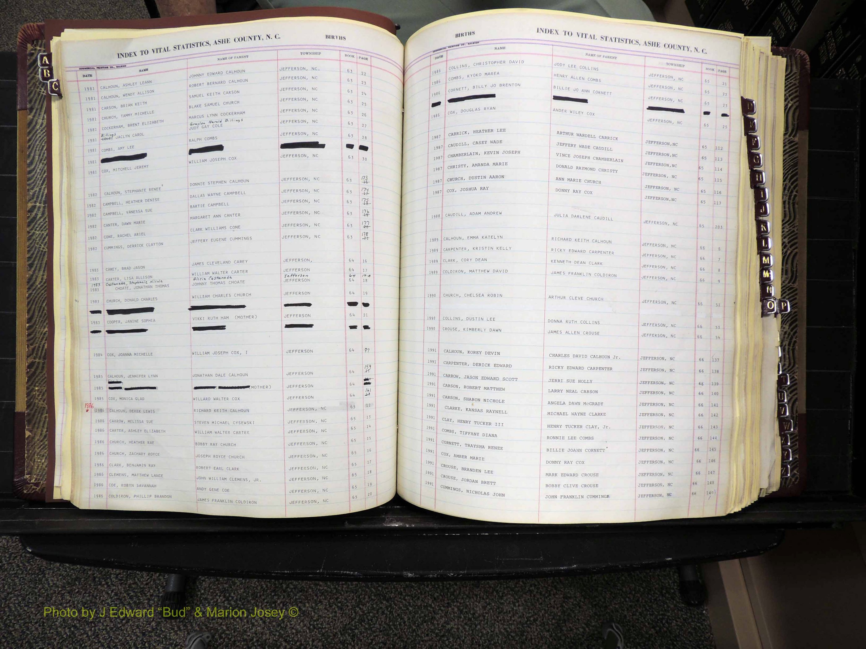 Ashe Co, NC, Births, 1947-1997 (143).JPG