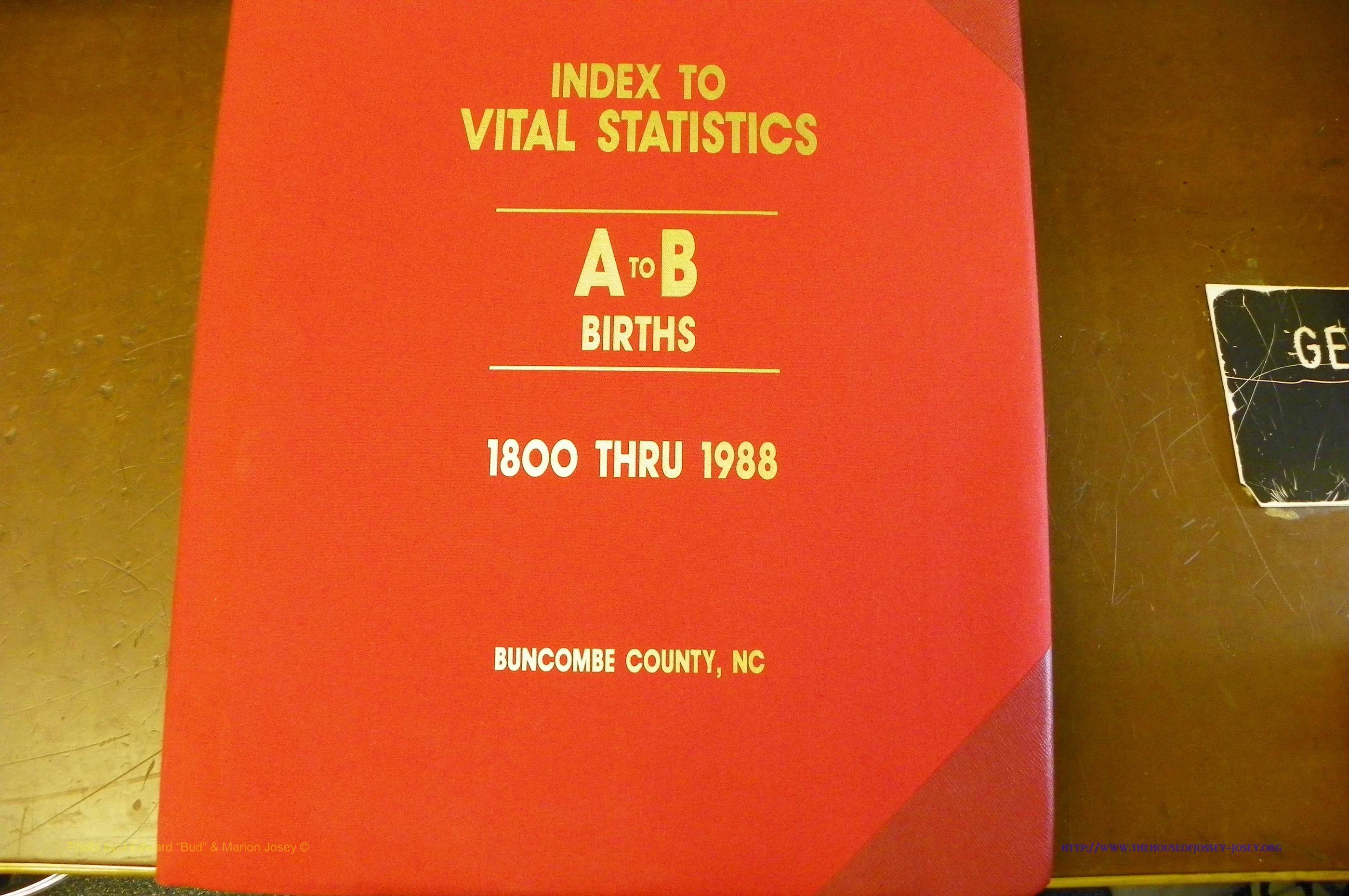 Bun. Co, NC, Births 1880 - 1988, A - B, pg 001.JPG