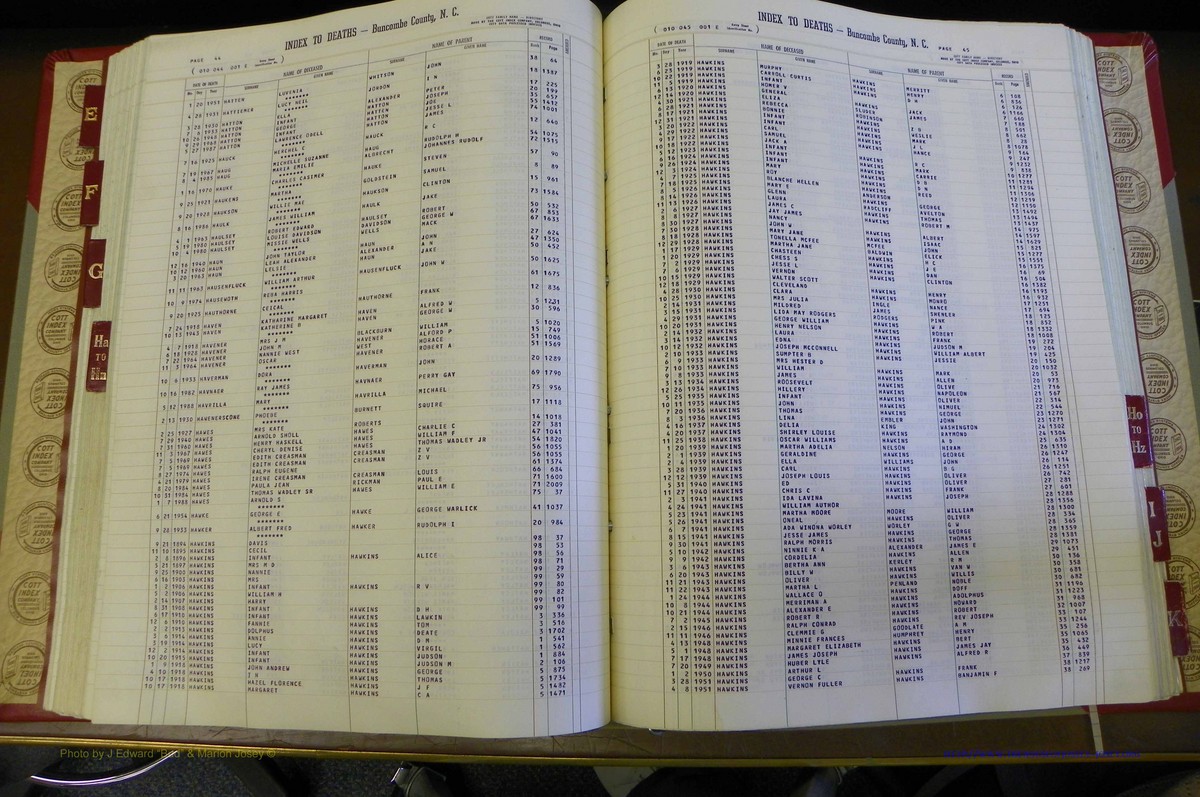 Bun. Co, NC, Deaths 1890 - 1988, E to K (125).JPG
