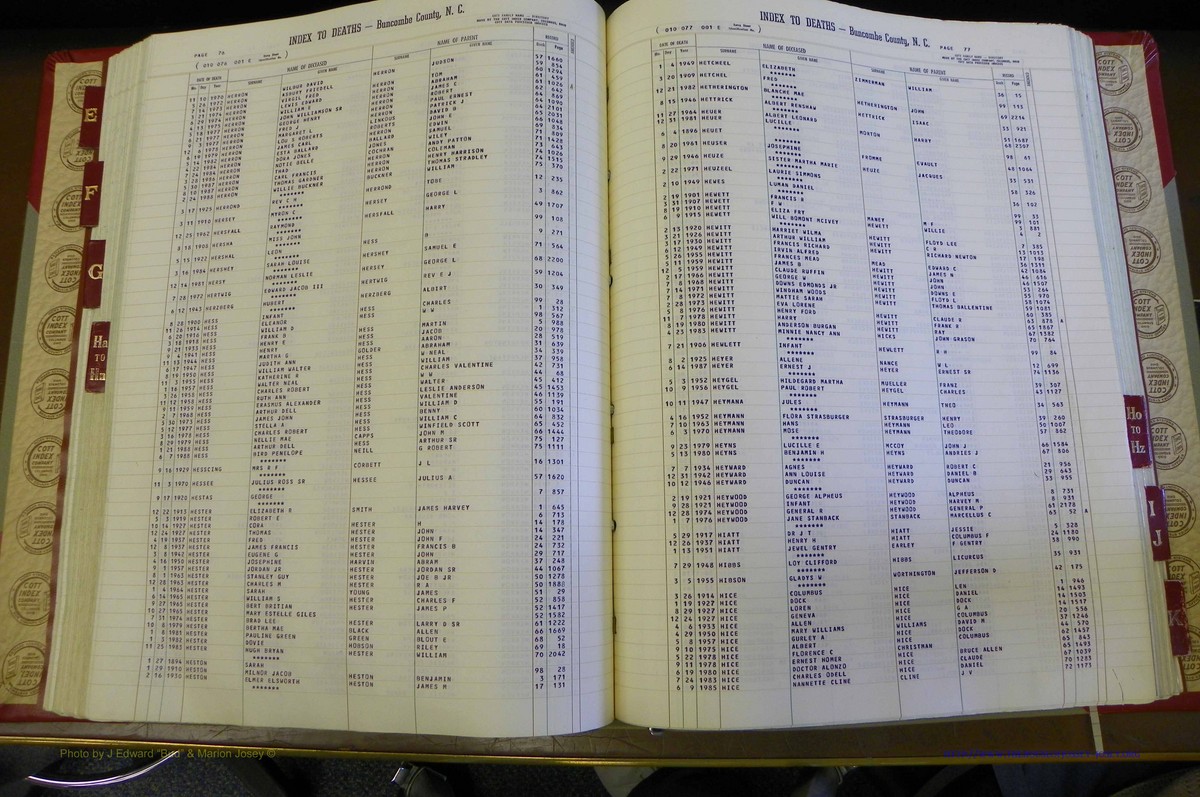Bun. Co, NC, Deaths 1890 - 1988, E to K (141).JPG