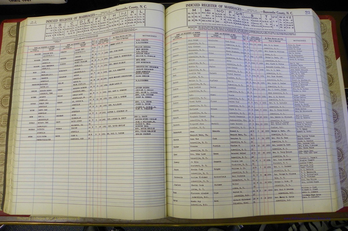 Bun Co, NC, Marr 1950 - 1961, Female Index (65).JPG