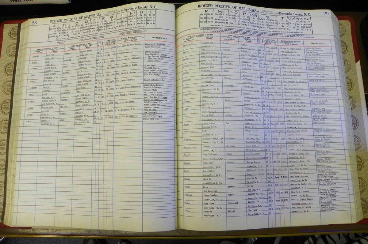 Bun Co, NC, Marr 1950 - 1961, Female Index (75).JPG
