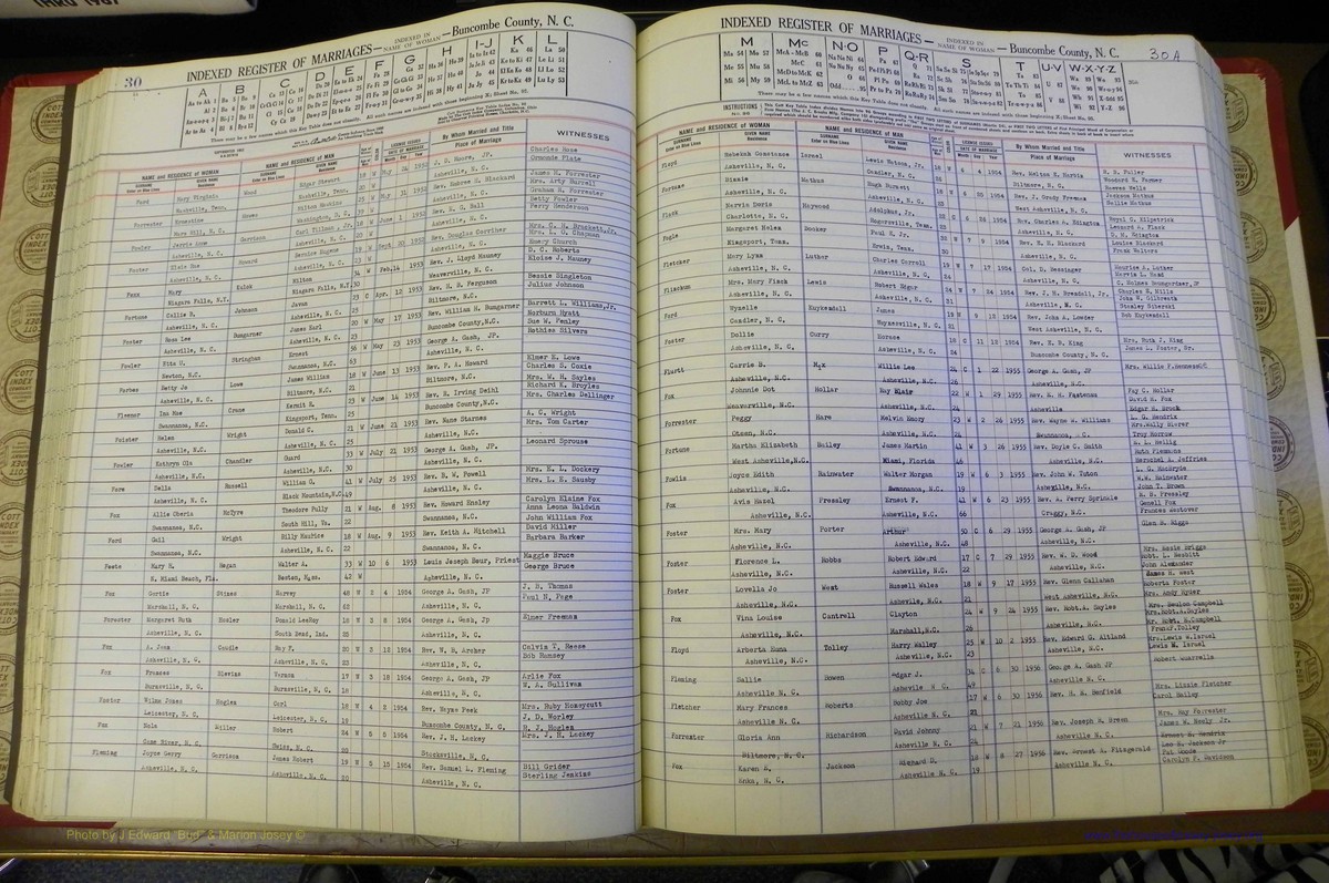 Bun Co, NC, Marr 1950 - 1961, Female Index (78).JPG