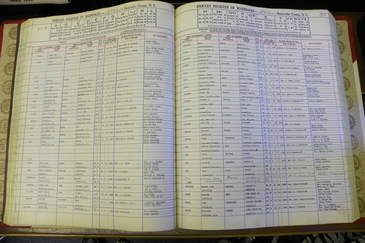 Bun Co, NC, Marr 1950 - 1961, Female Index (79).JPG