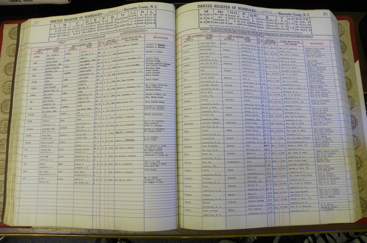 Bun Co, NC, Marr 1950 - 1961, Female Index (80).JPG