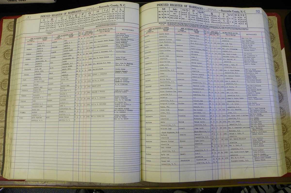 Bun Co, NC, Marr 1950 - 1961, Female Index (82).JPG