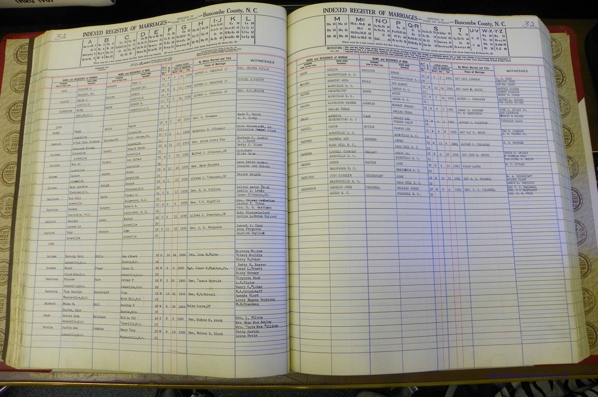 Bun Co, NC, Marr 1950 - 1961, Female Index (84).JPG