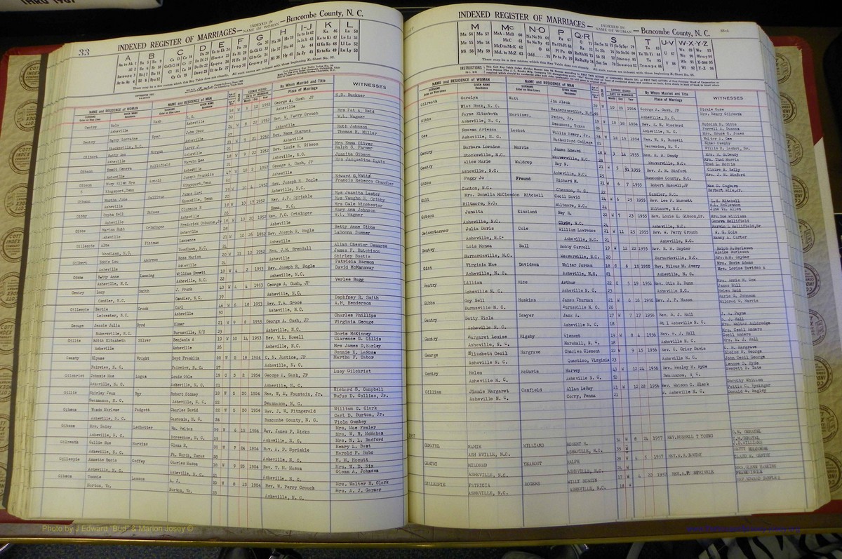 Bun Co, NC, Marr 1950 - 1961, Female Index (86).JPG