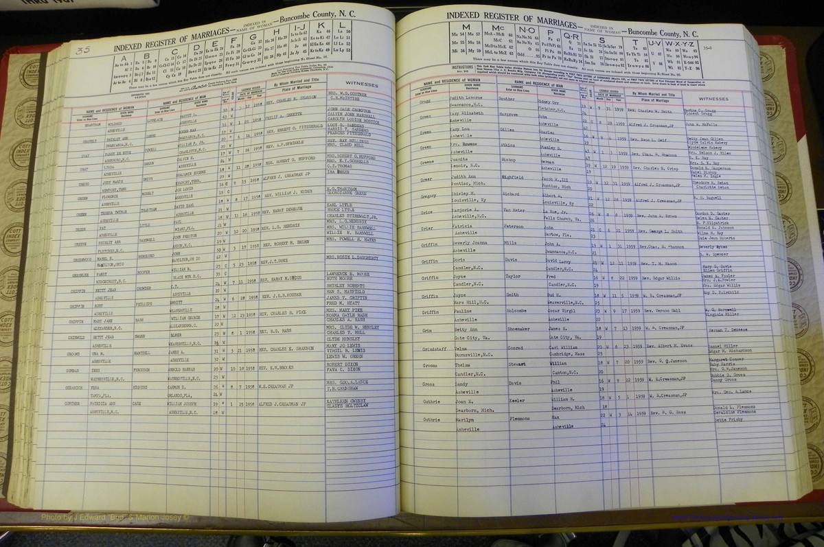 Bun Co, NC, Marr 1950 - 1961, Female Index (94).JPG