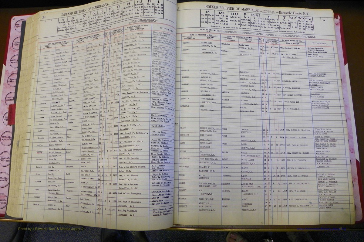 Bun Co, NC, Marriages 1950 - 1961, Male Index (92).JPG