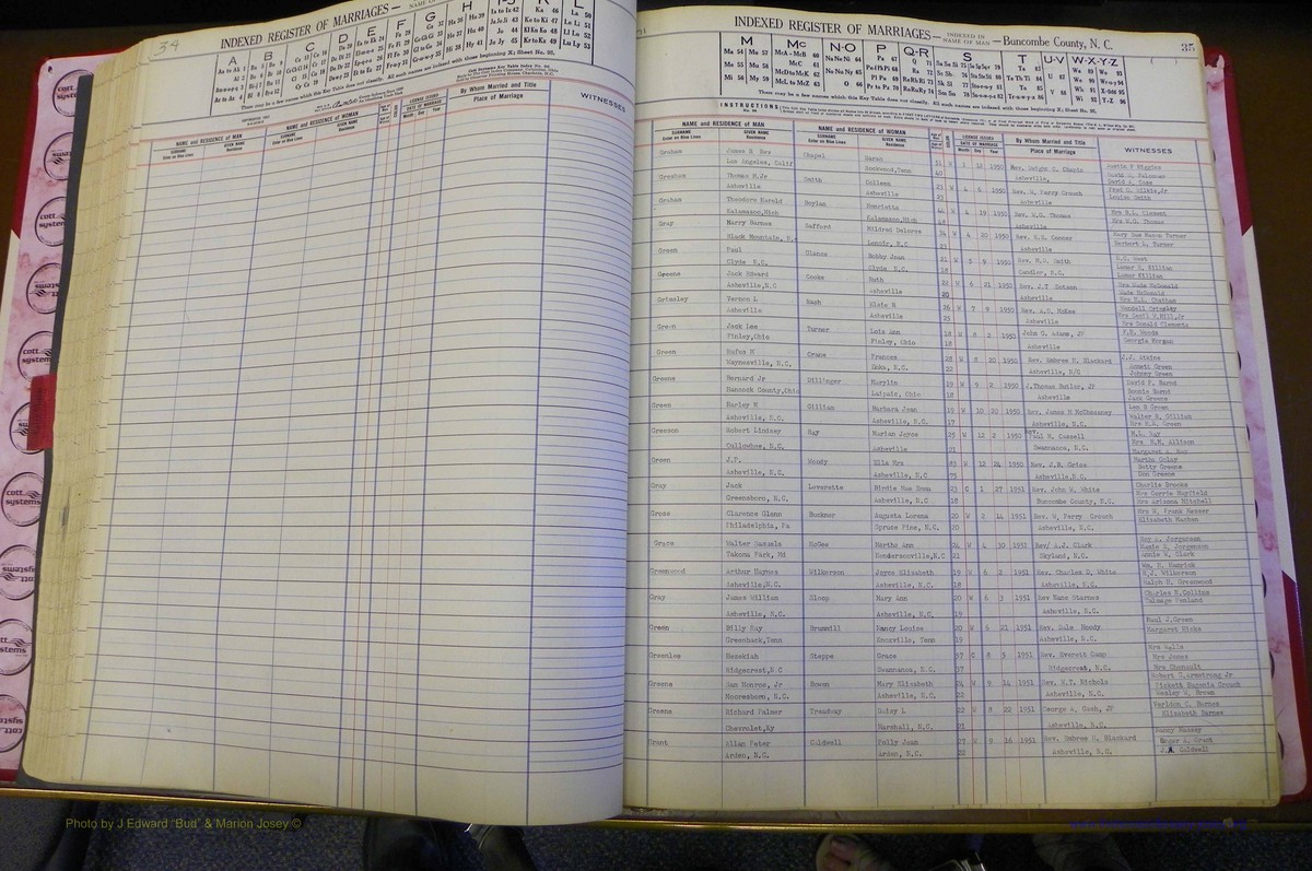 Bun Co, NC, Marriages 1950 - 1961, Male Index (94).JPG