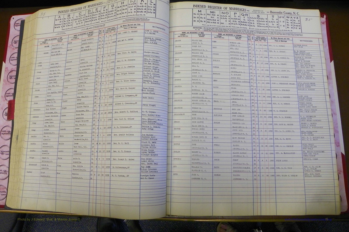 Bun Co, NC, Marriages 1950 - 1961, Male Index (97).JPG