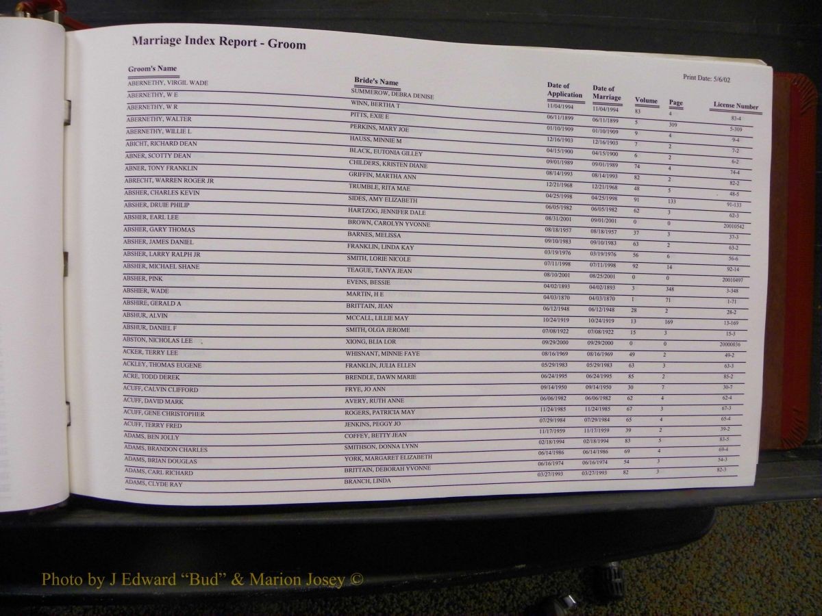 Burke Marriages, Book 1&2, A-N 011.JPG