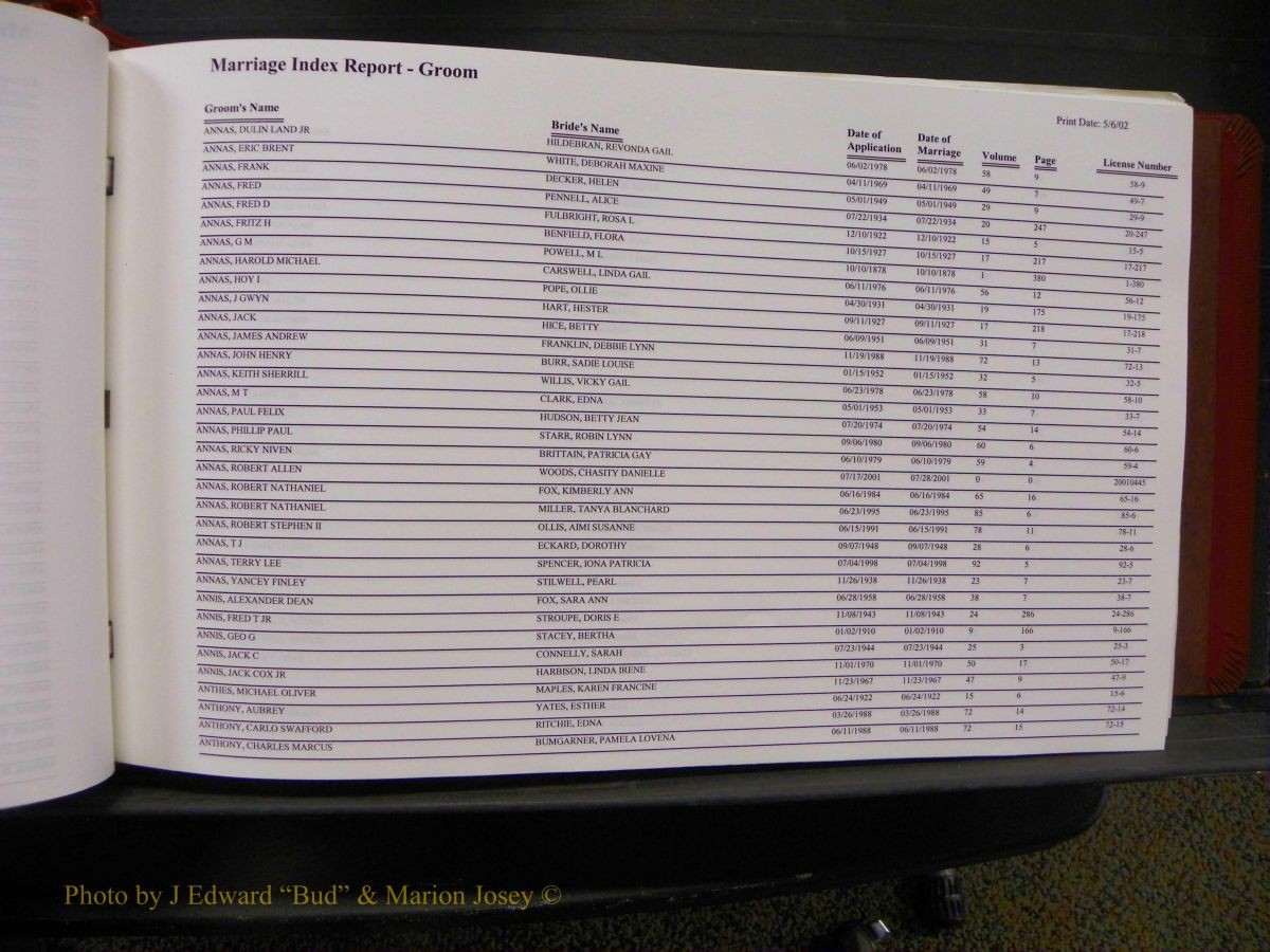Burke Marriages, Book 1&2, A-N 025.JPG