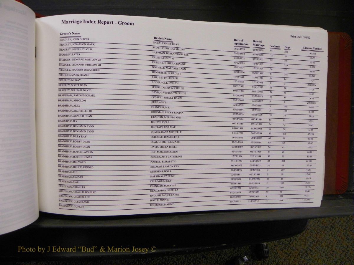 Burke Marriages, Book 1&2, A-N 103.JPG