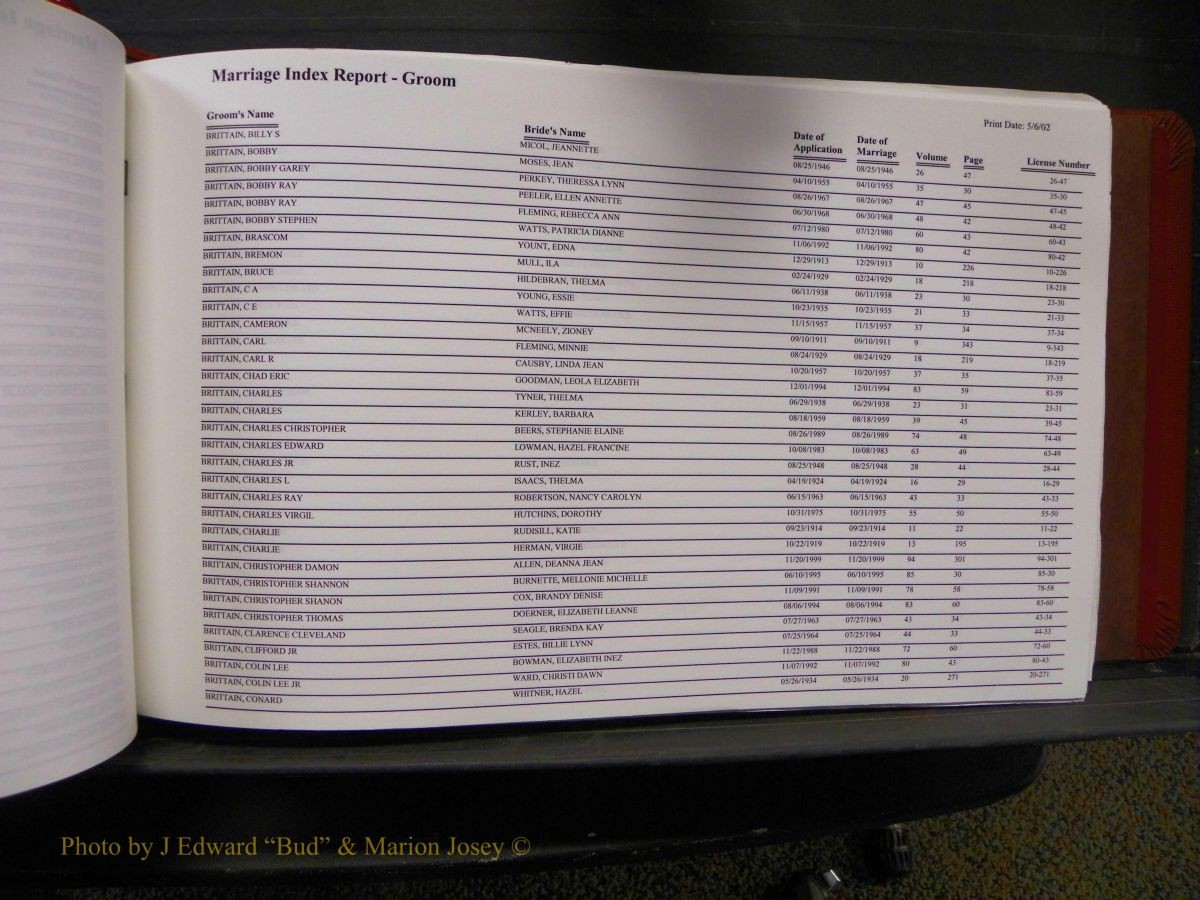 Burke Marriages, Book 1&2, A-N 118.JPG