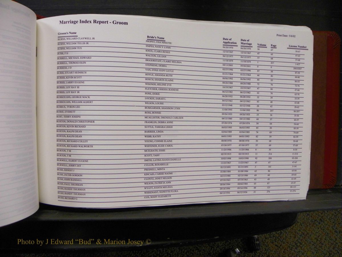 Burke Marriages, Book 1&2, A-N 155.JPG