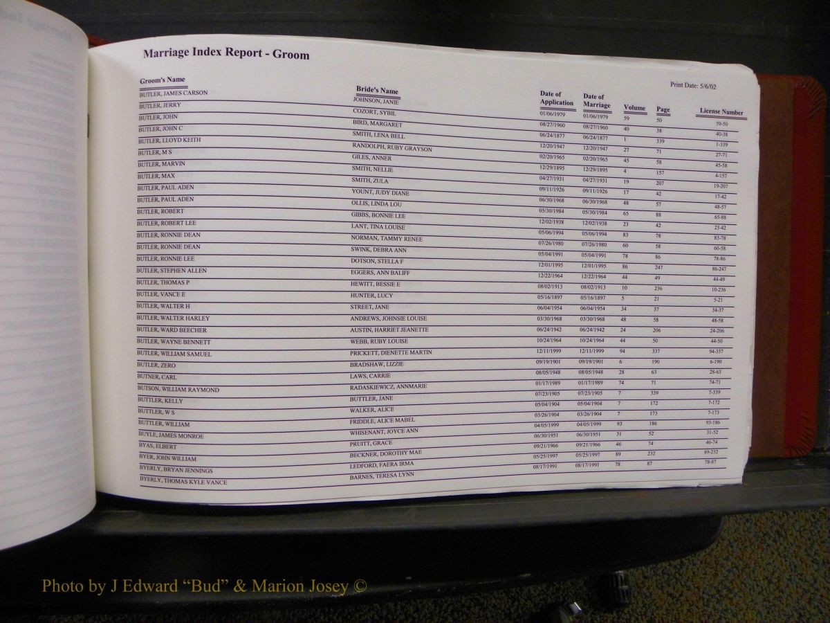 Burke Marriages, Book 1&2, A-N 157.JPG