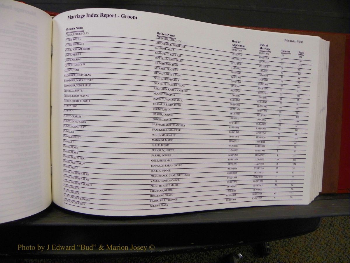 Burke Marriages, Book 1&2, A-N 220.JPG