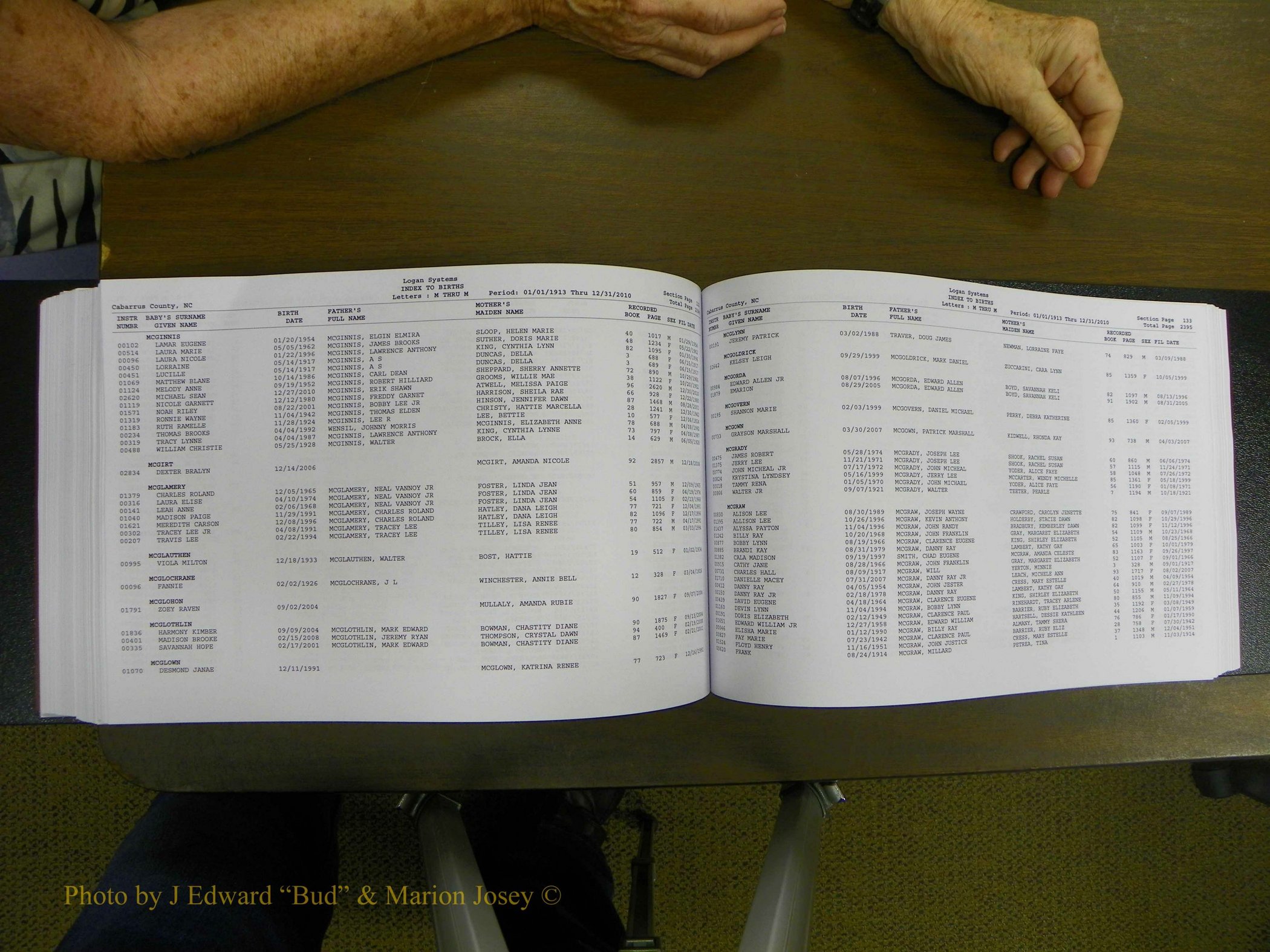 Cabarrus Births Index, I-M, 1913-2010 279.JPG