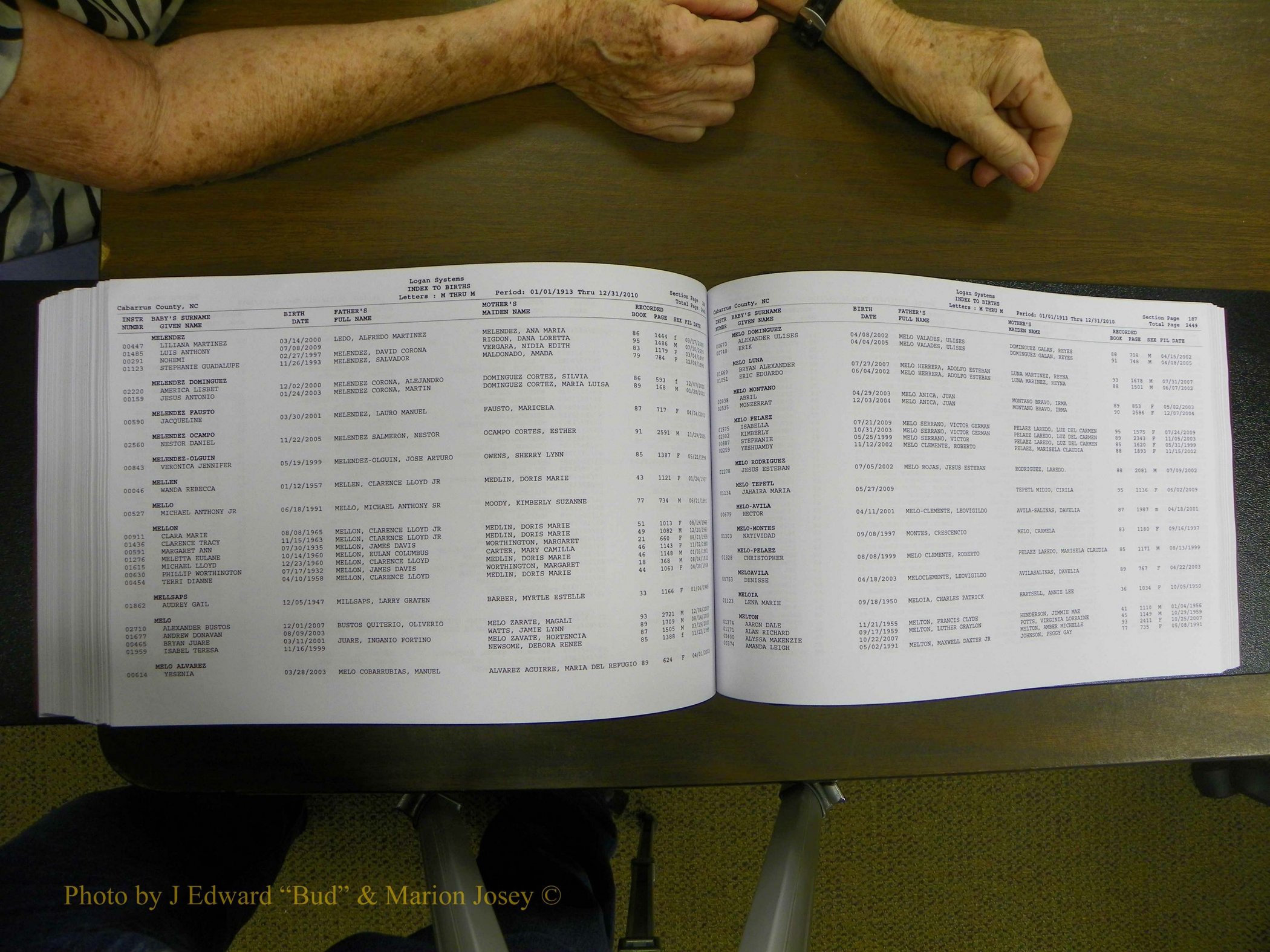 Cabarrus Births Index, I-M, 1913-2010 308.JPG