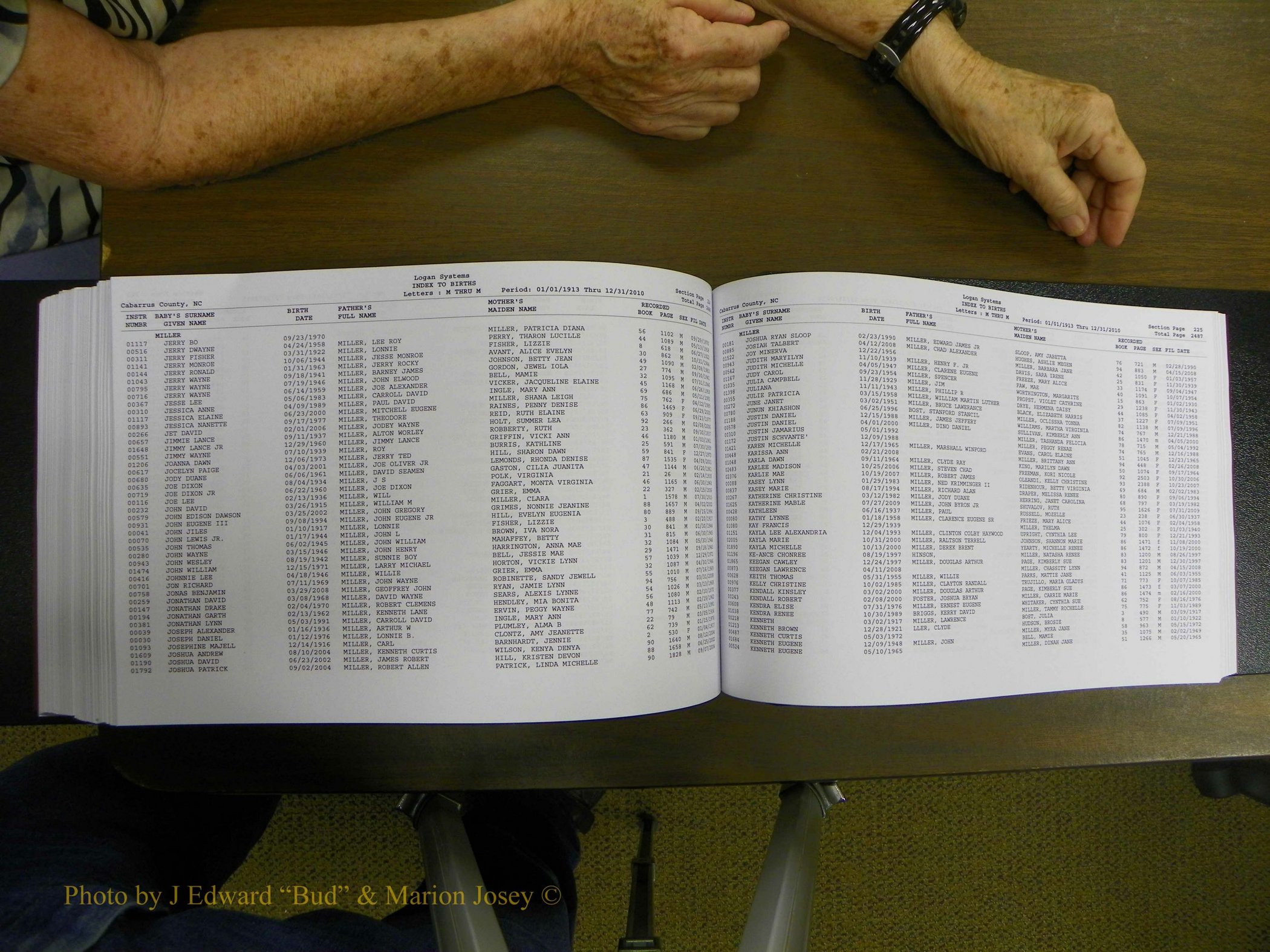 Cabarrus Births Index, I-M, 1913-2010 327.JPG