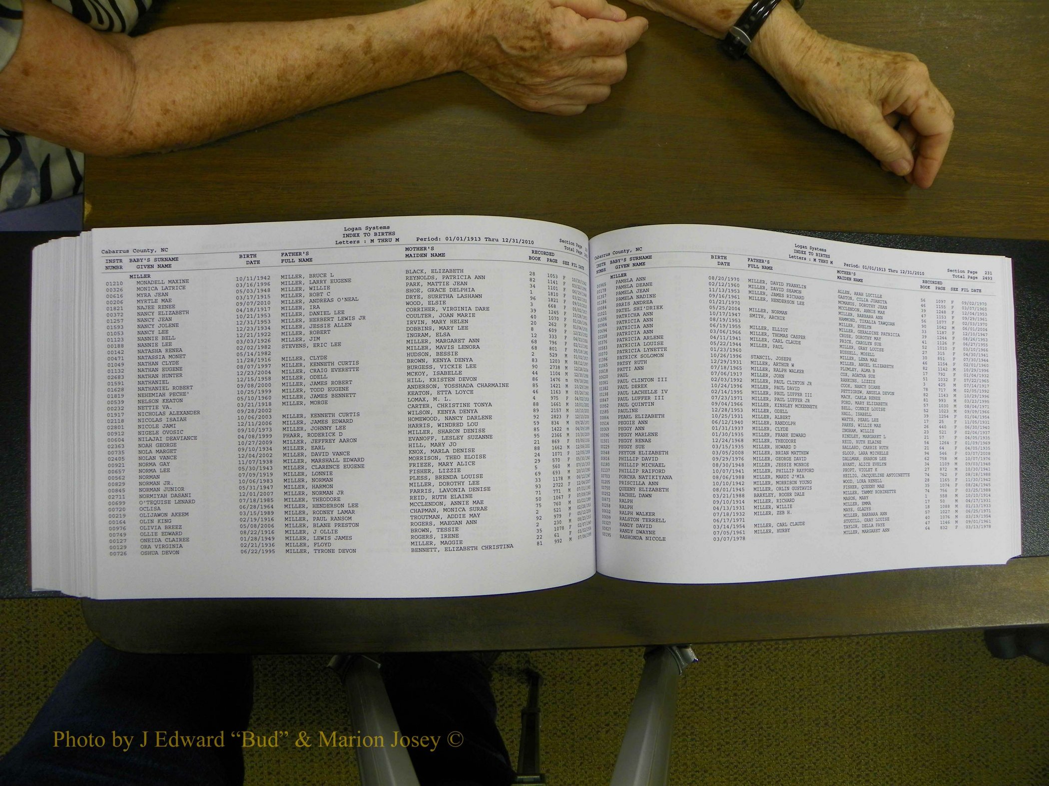 Cabarrus Births Index, I-M, 1913-2010 330.JPG