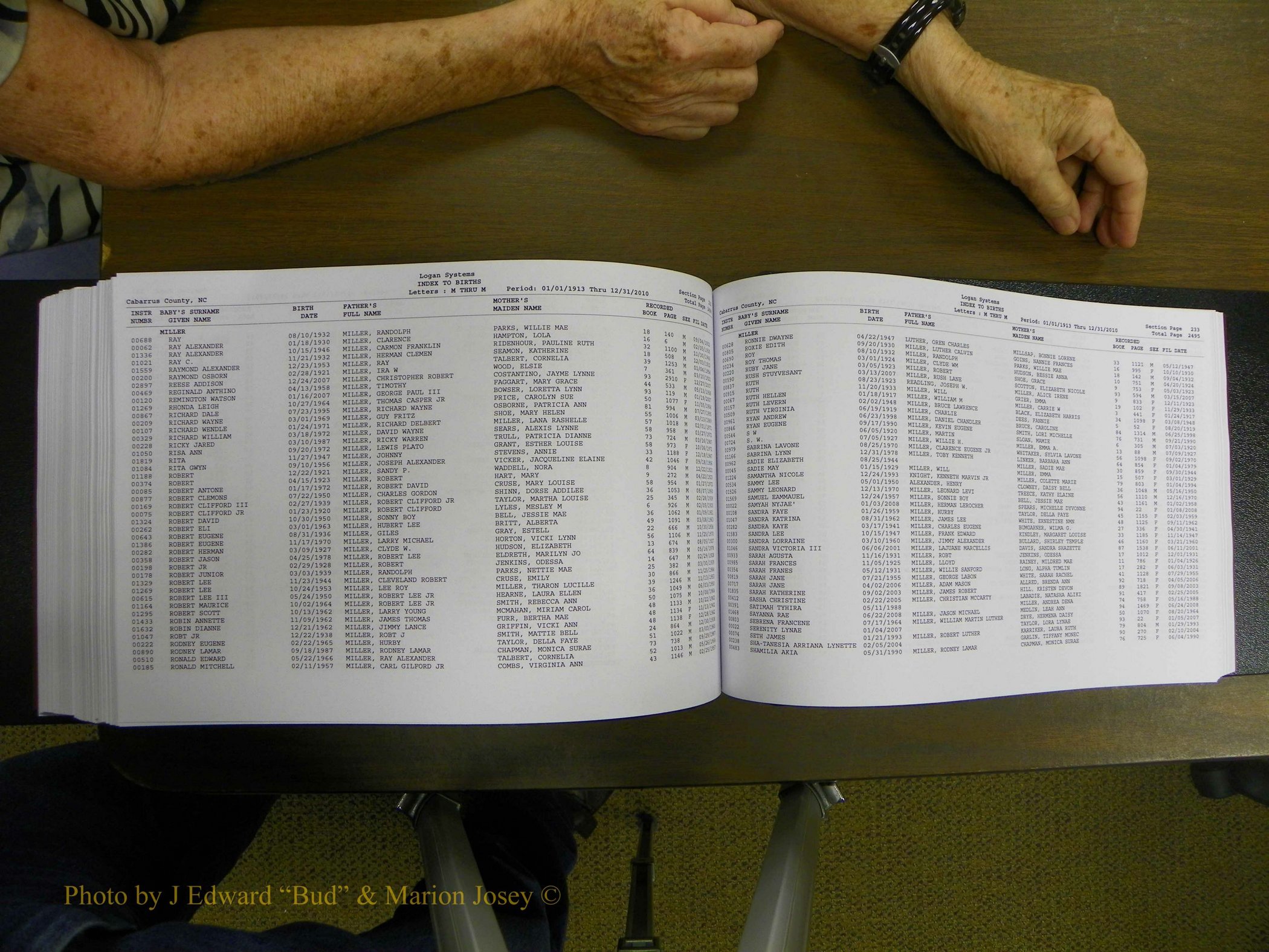 Cabarrus Births Index, I-M, 1913-2010 331.JPG