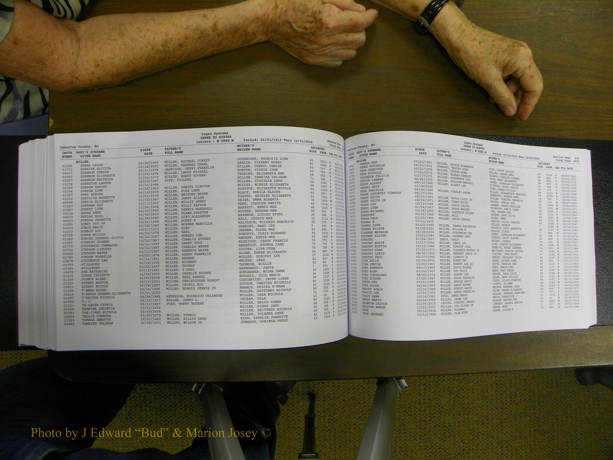 Cabarrus Births Index, I-M, 1913-2010 332.JPG